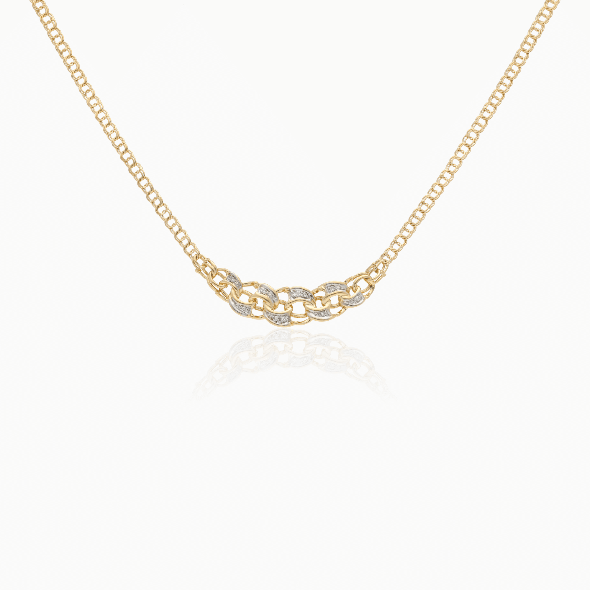 Bismarck Necklace with Diamonds 0.04ct 18K Gold