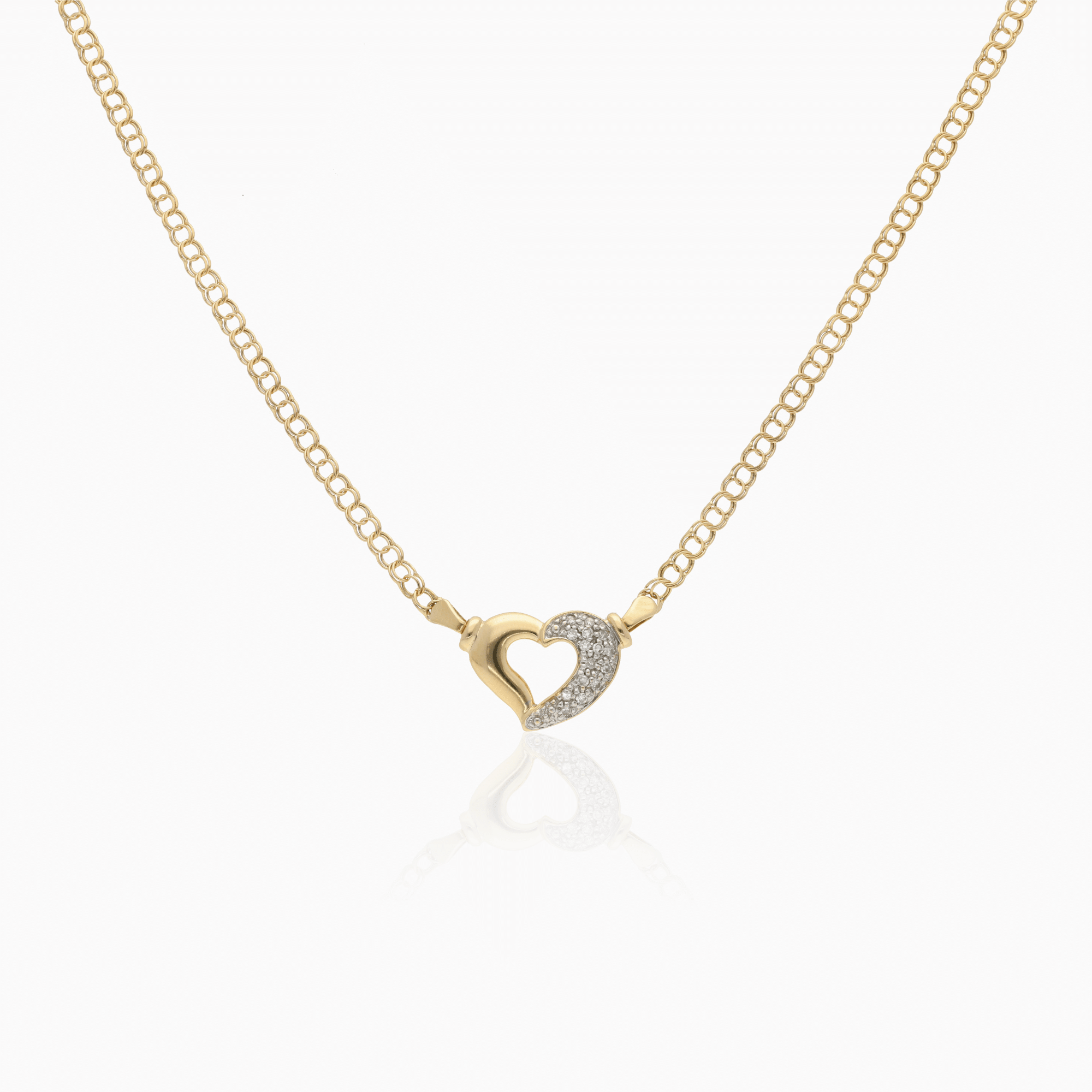 Bismarck halsband med diamant hänge 4,95g 18K guld