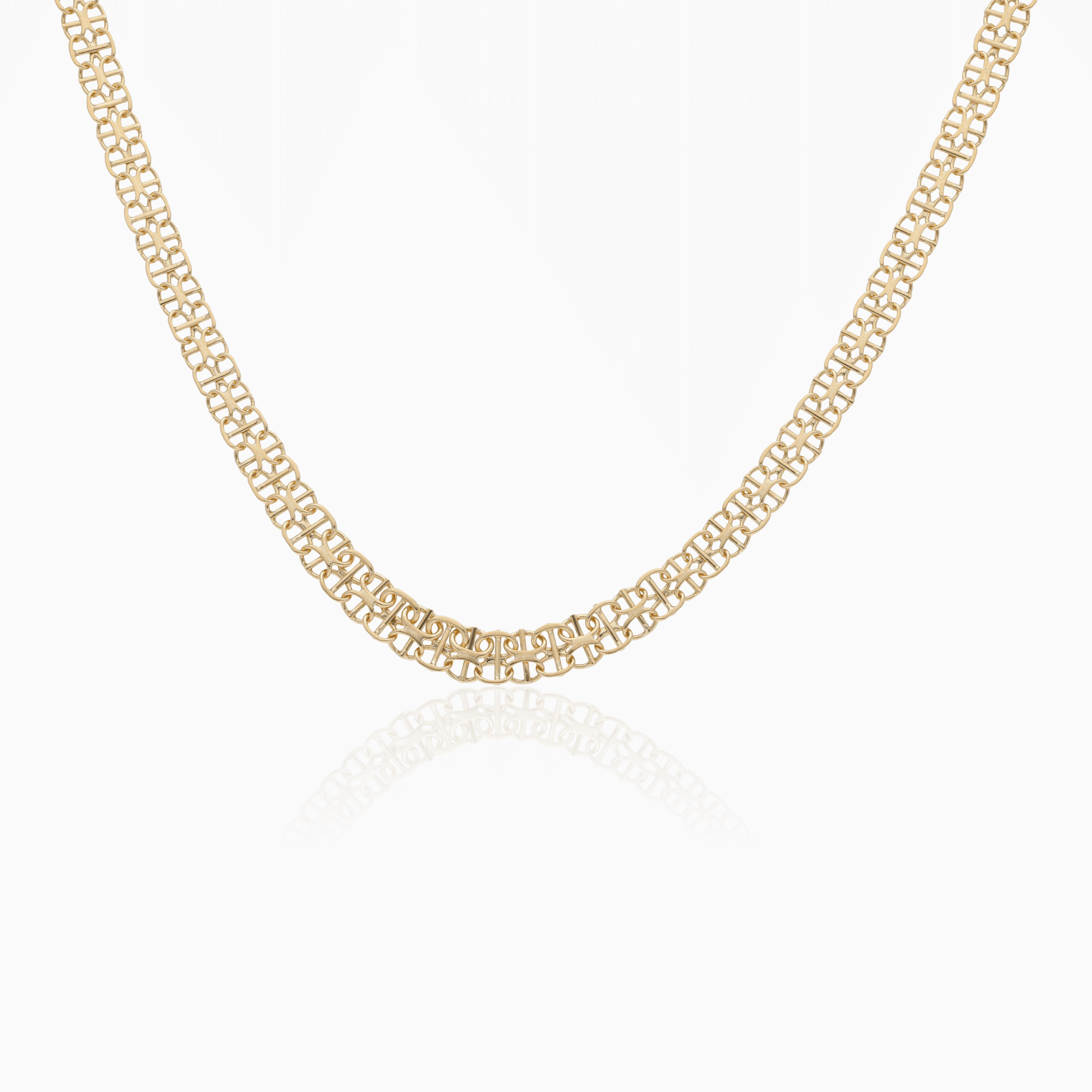 X-Link Necklace with Bar 12.8g 18K Gold