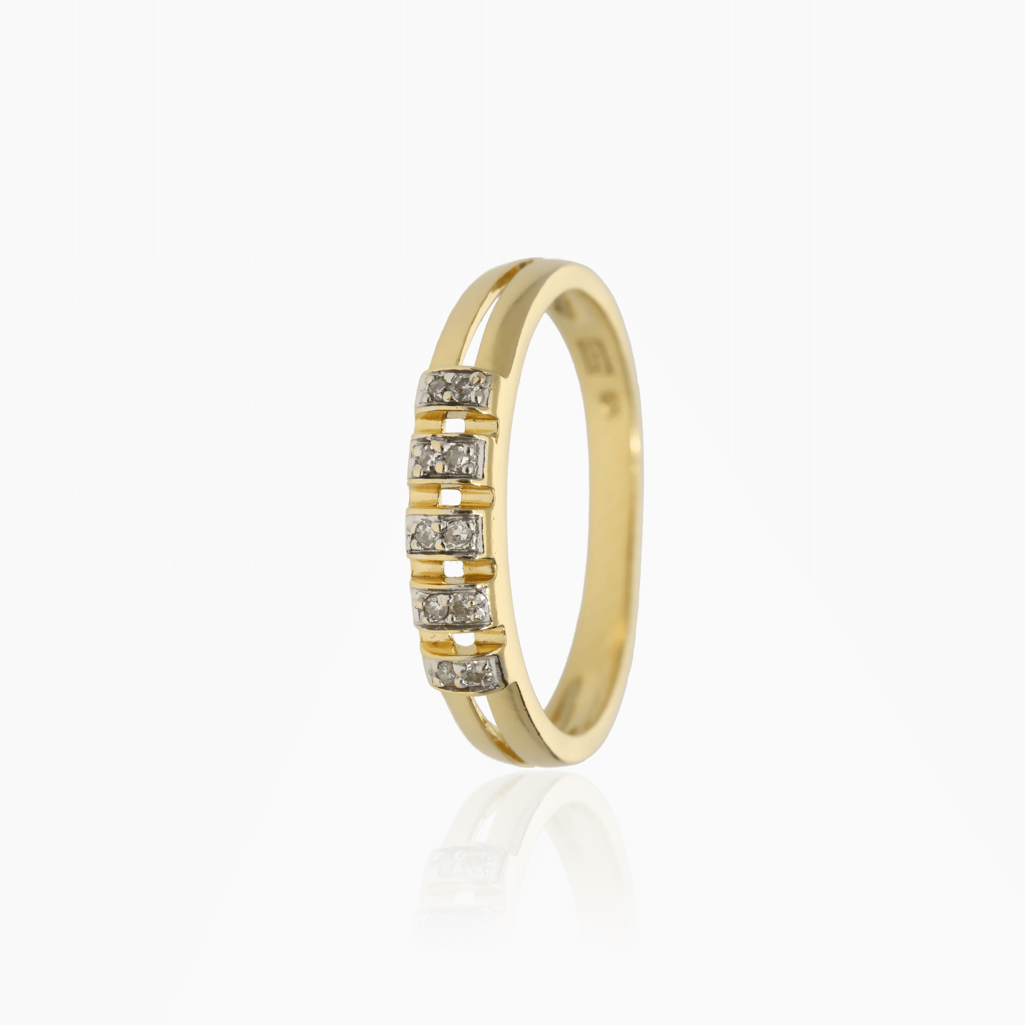 Diamantring 0,04ct 18K gulguld