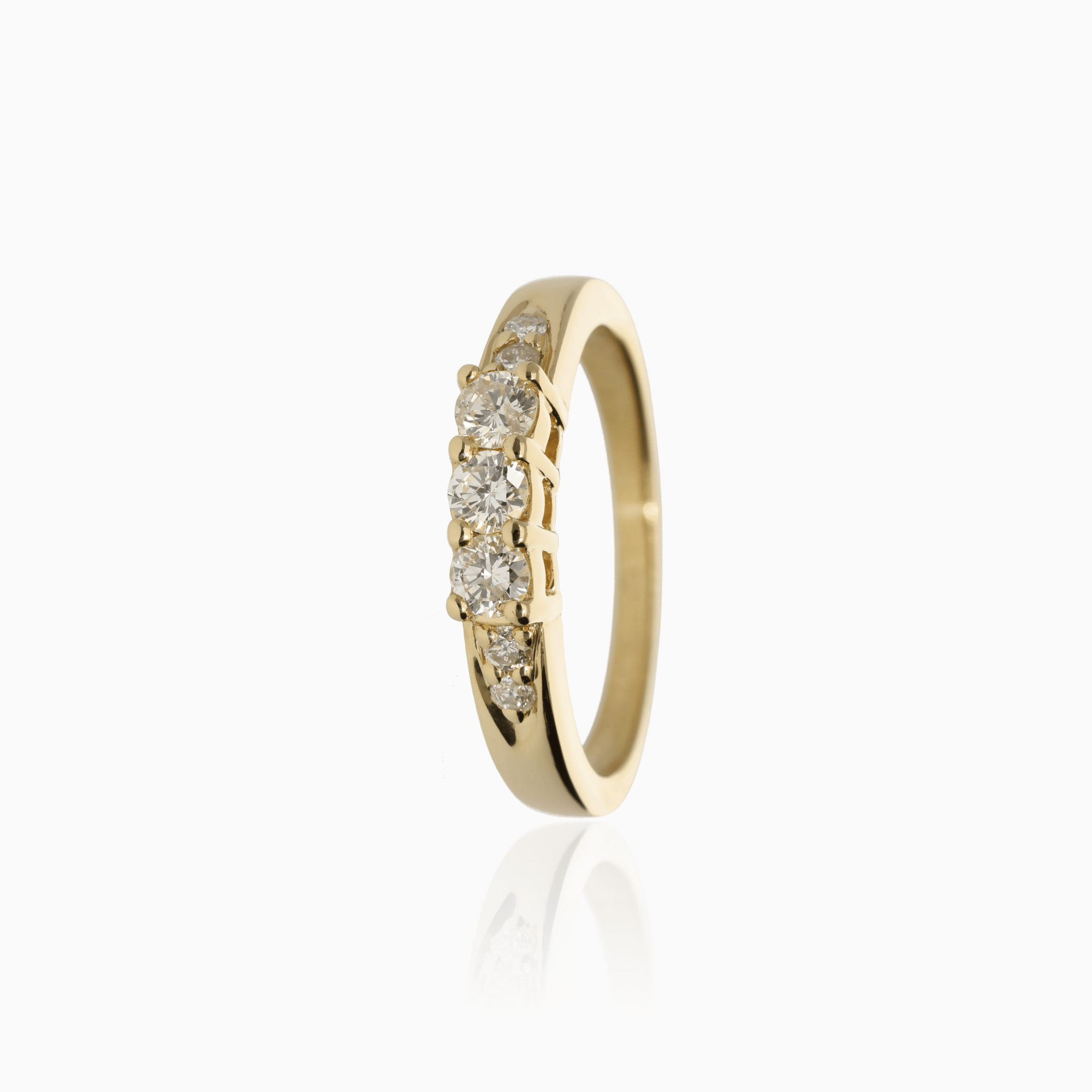 Three-stone ring 0.36ct 18K gold