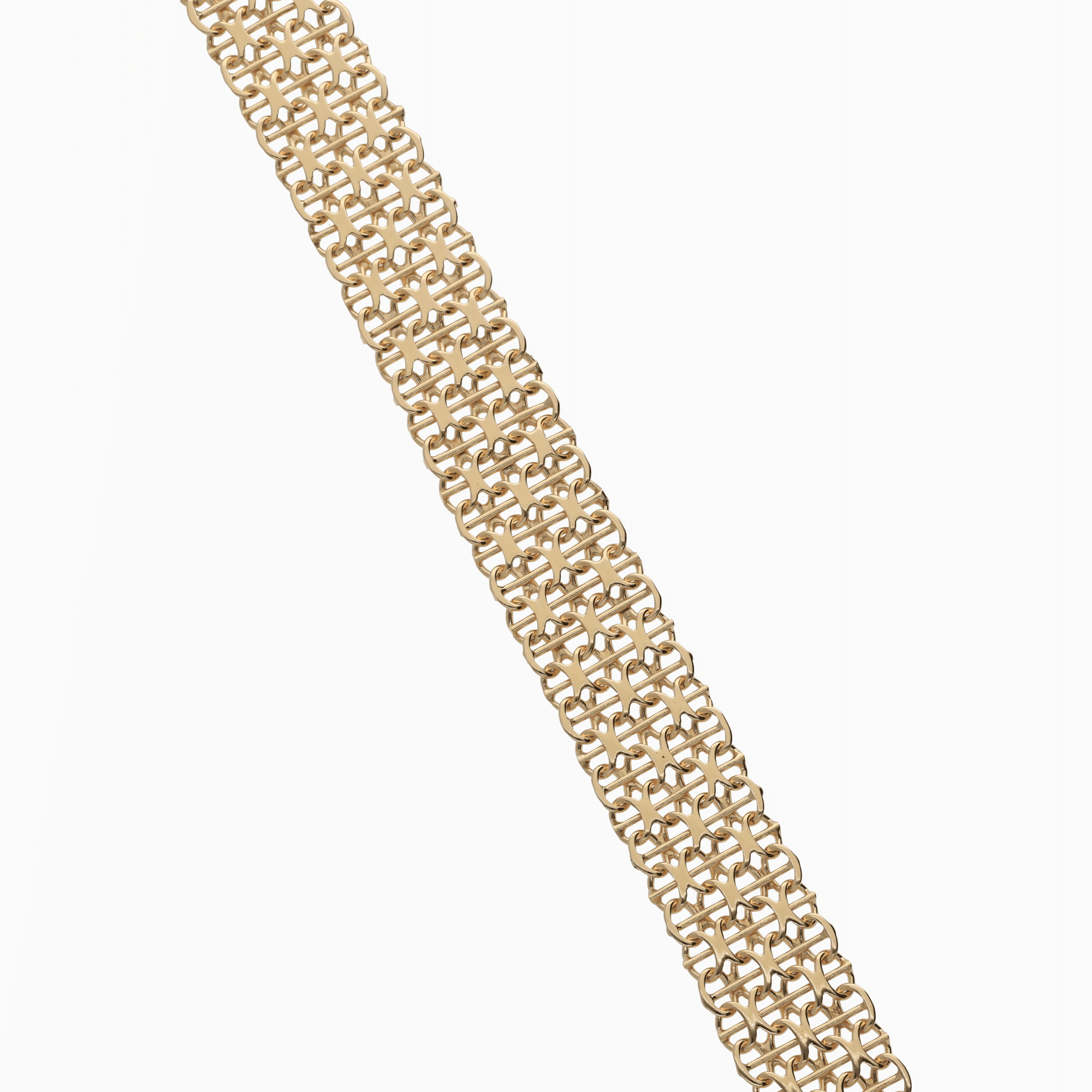 X-link bracelet with bar 13.50g 18K gold