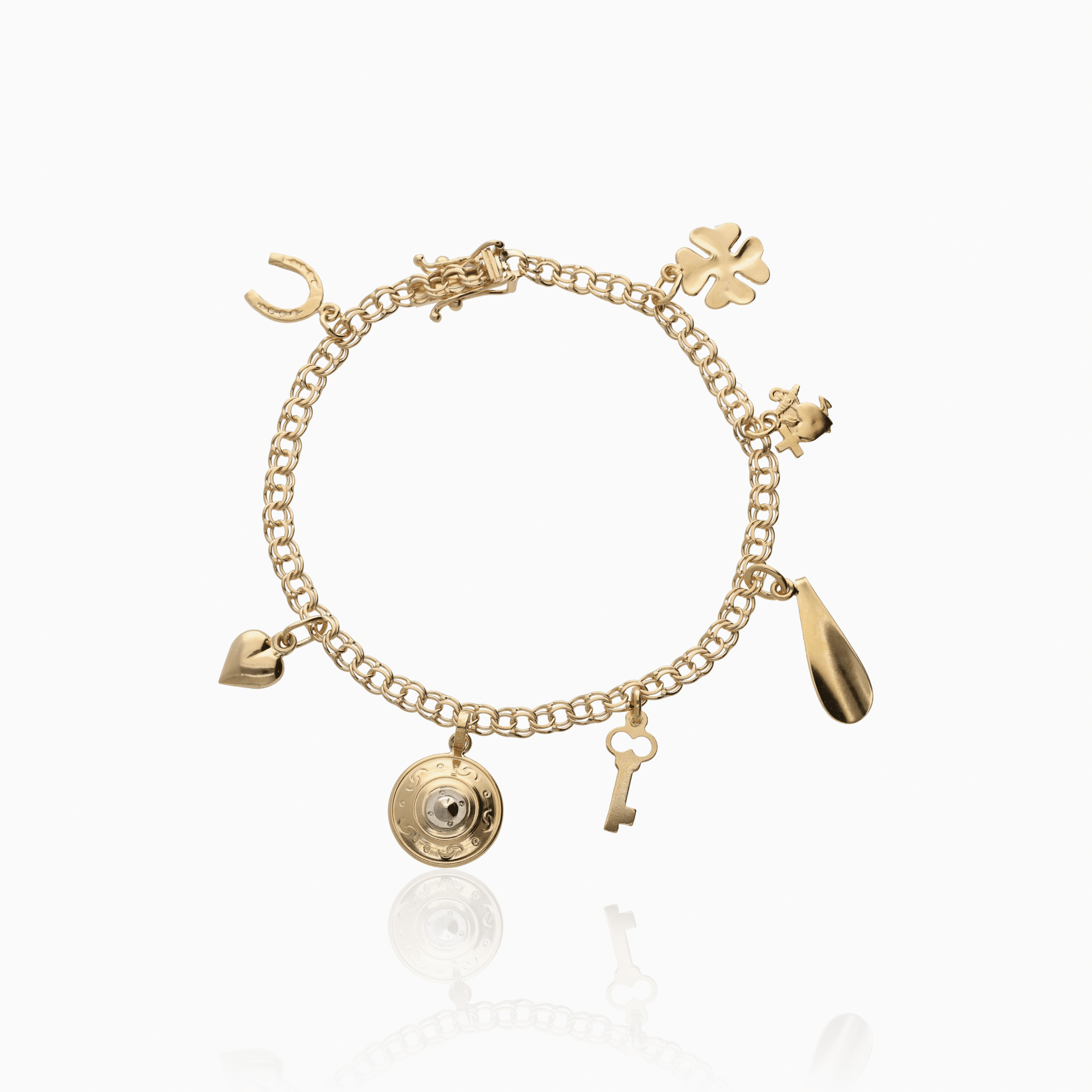 Bismarck bracelet with charms 7.85g 18K gold