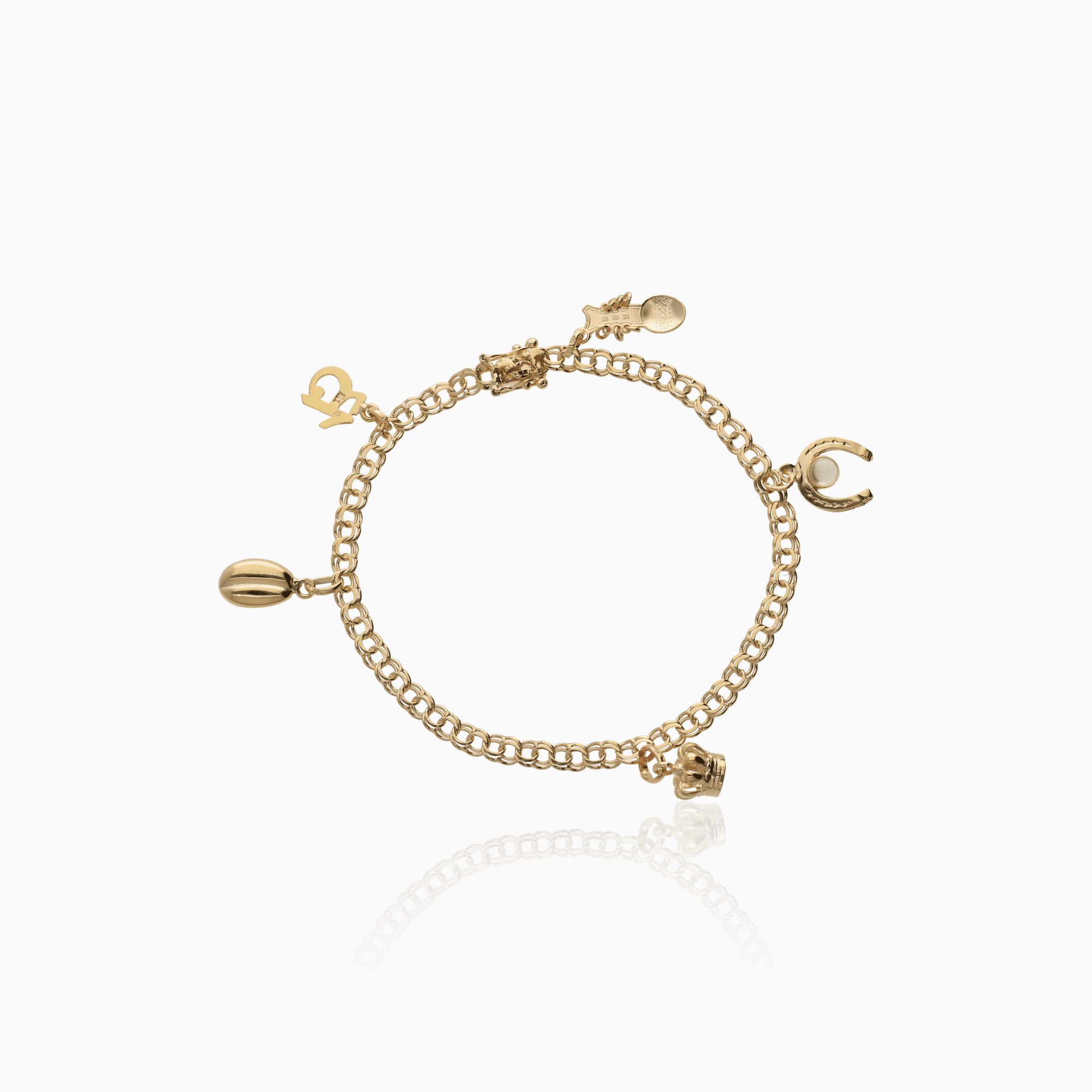 Bismarck armband med berlocker 8,12g 18K guld