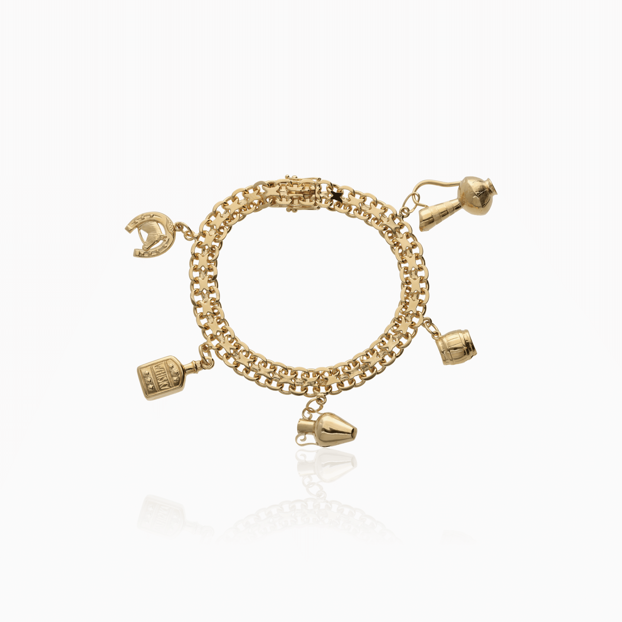X-link bracelet with charms 22.97g 18K gold