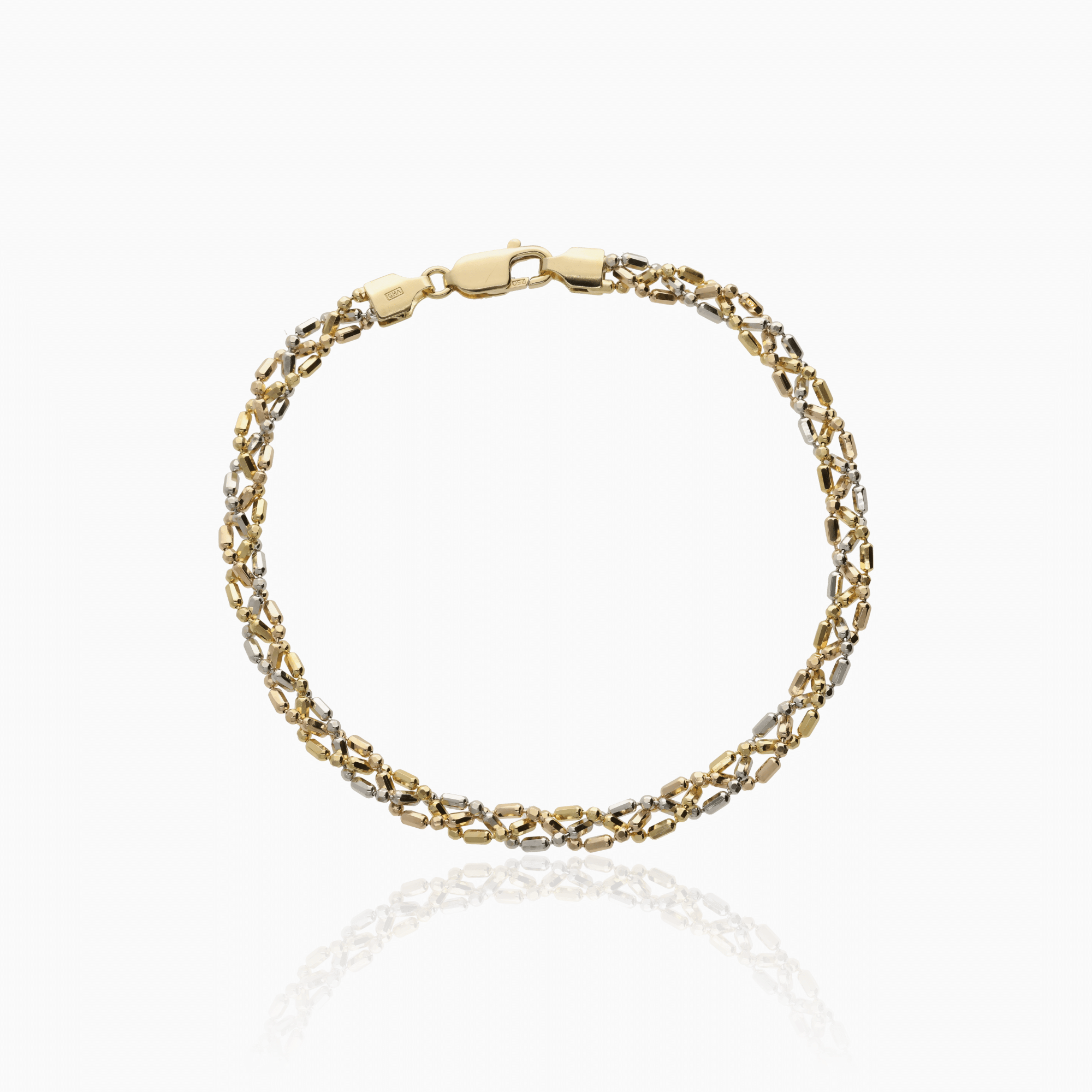 Fantasy bracelet 6.96g 18K yellow/white/rose gold
