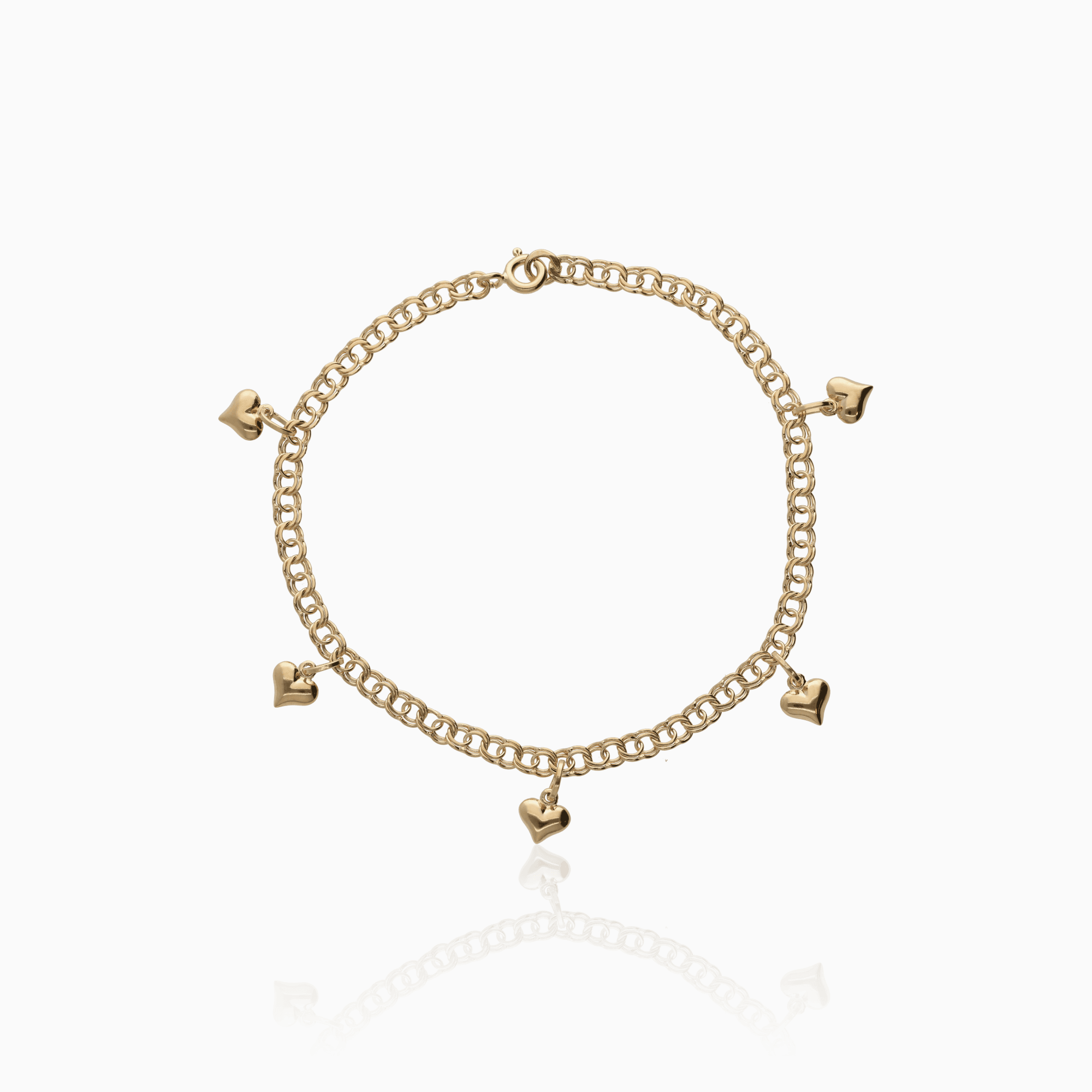 Bismarck bracelet with hearts 4.25g 18K gold