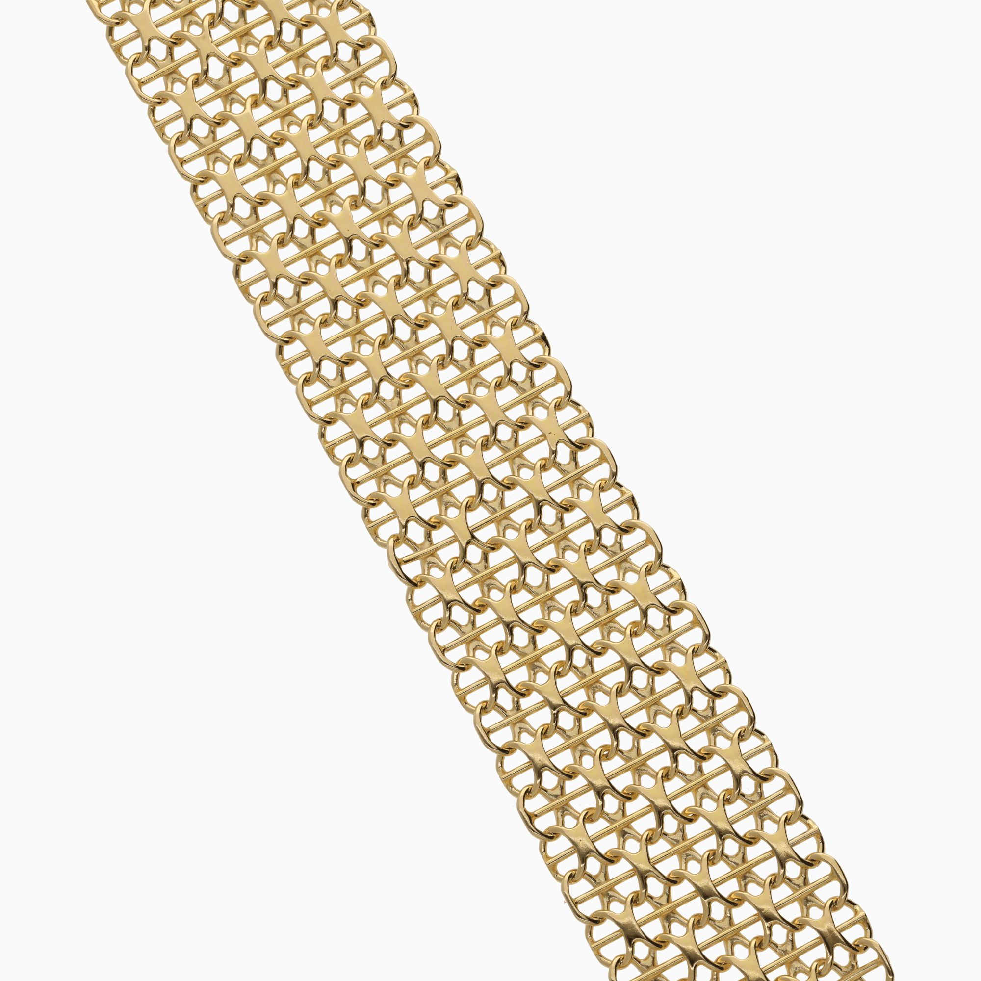 X-link bracelet with bar 36.54g 18K gold