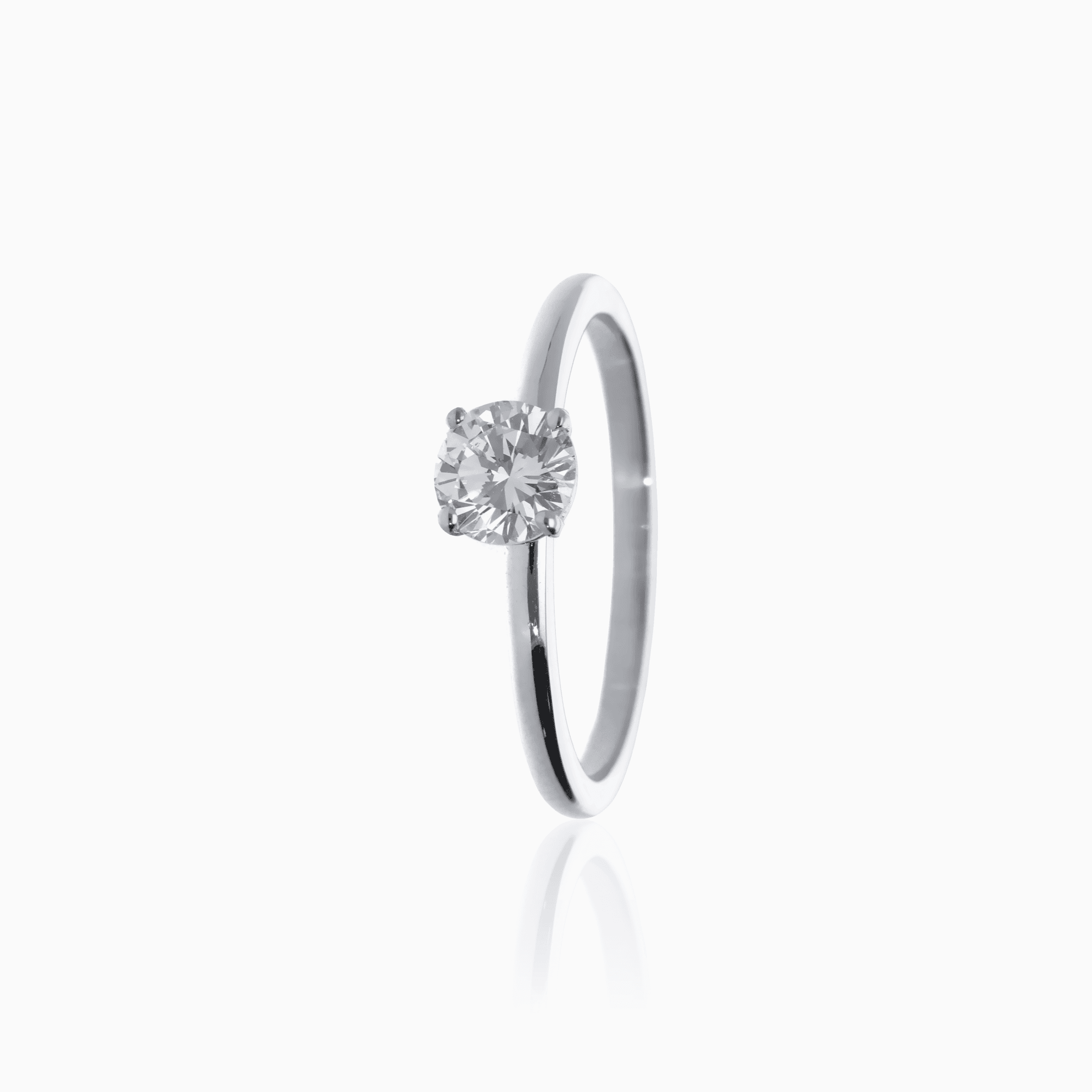 Solitaire ring 0.50ct 18K white gold
