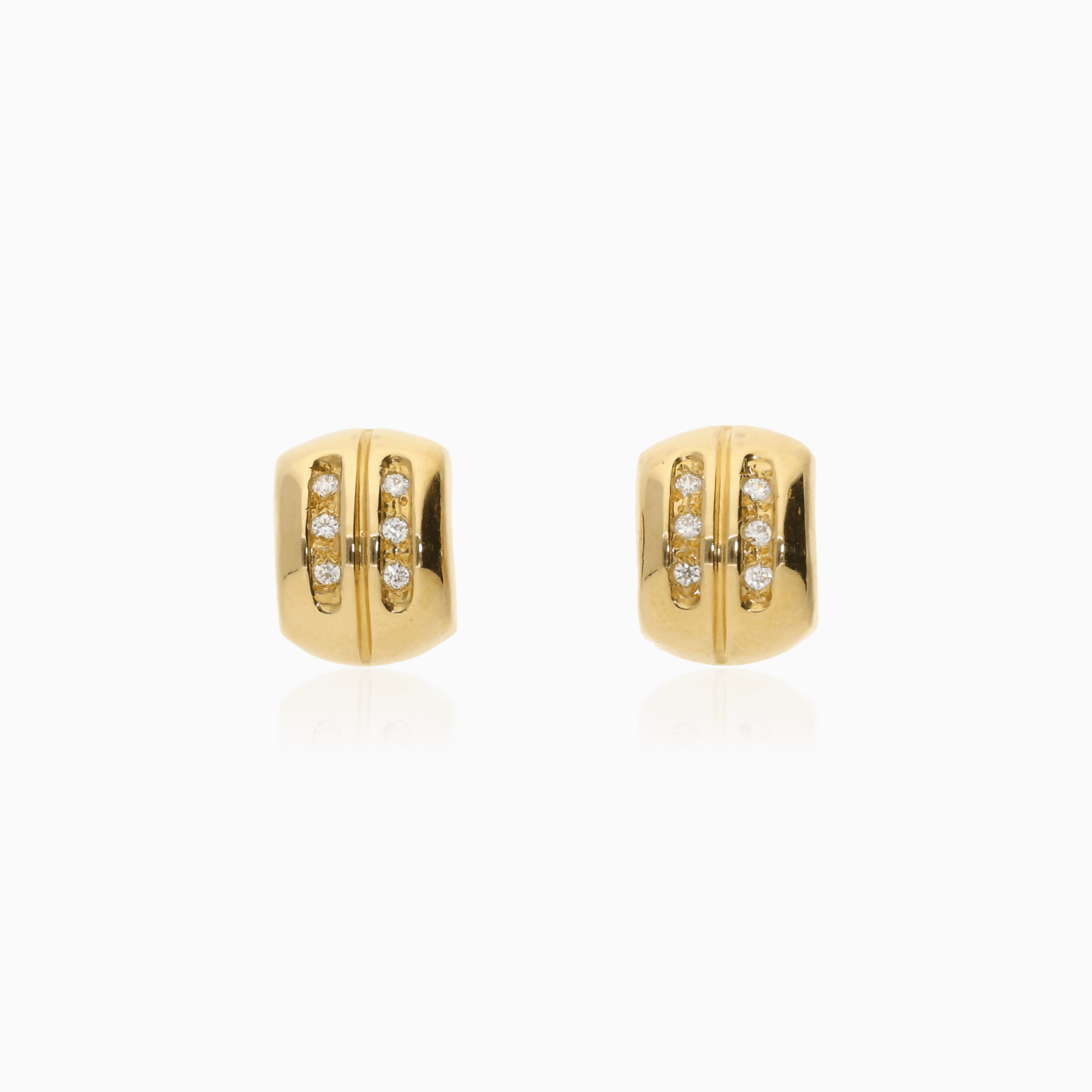Gold earrings with white stones 2.0g 18K