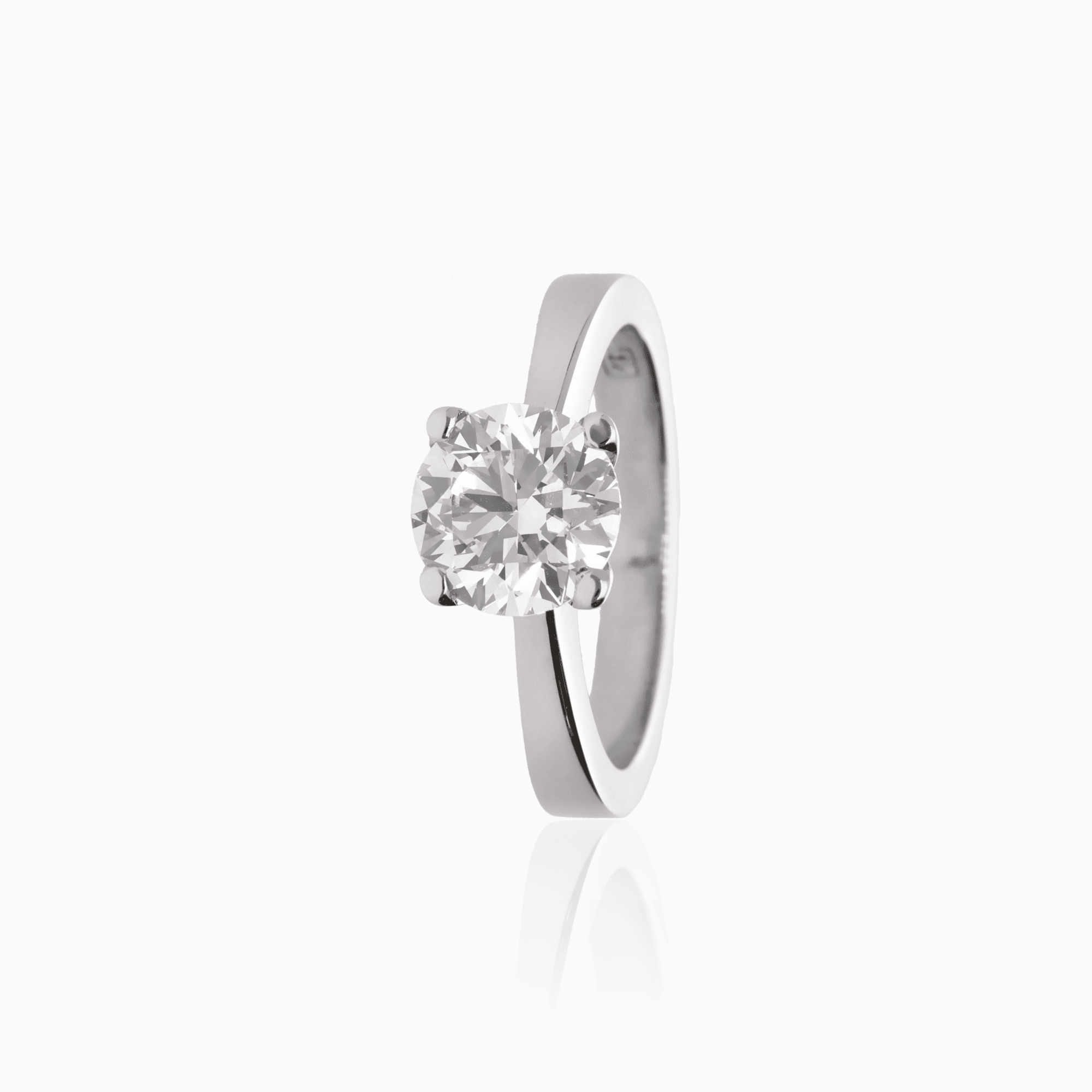 Solitaire ring 2.00ct 18K white gold