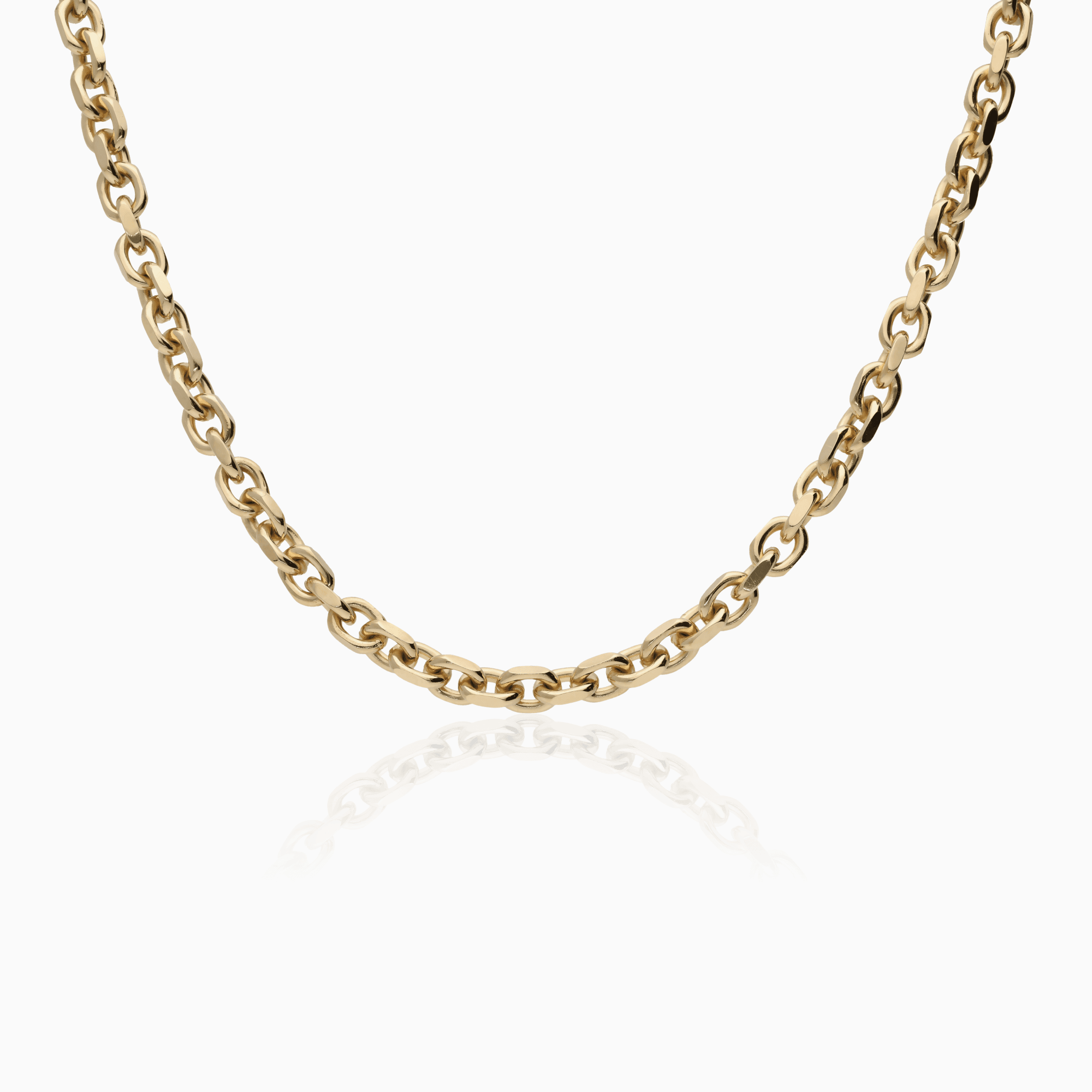 Cable chain with diamonds 84.5g 18K gold