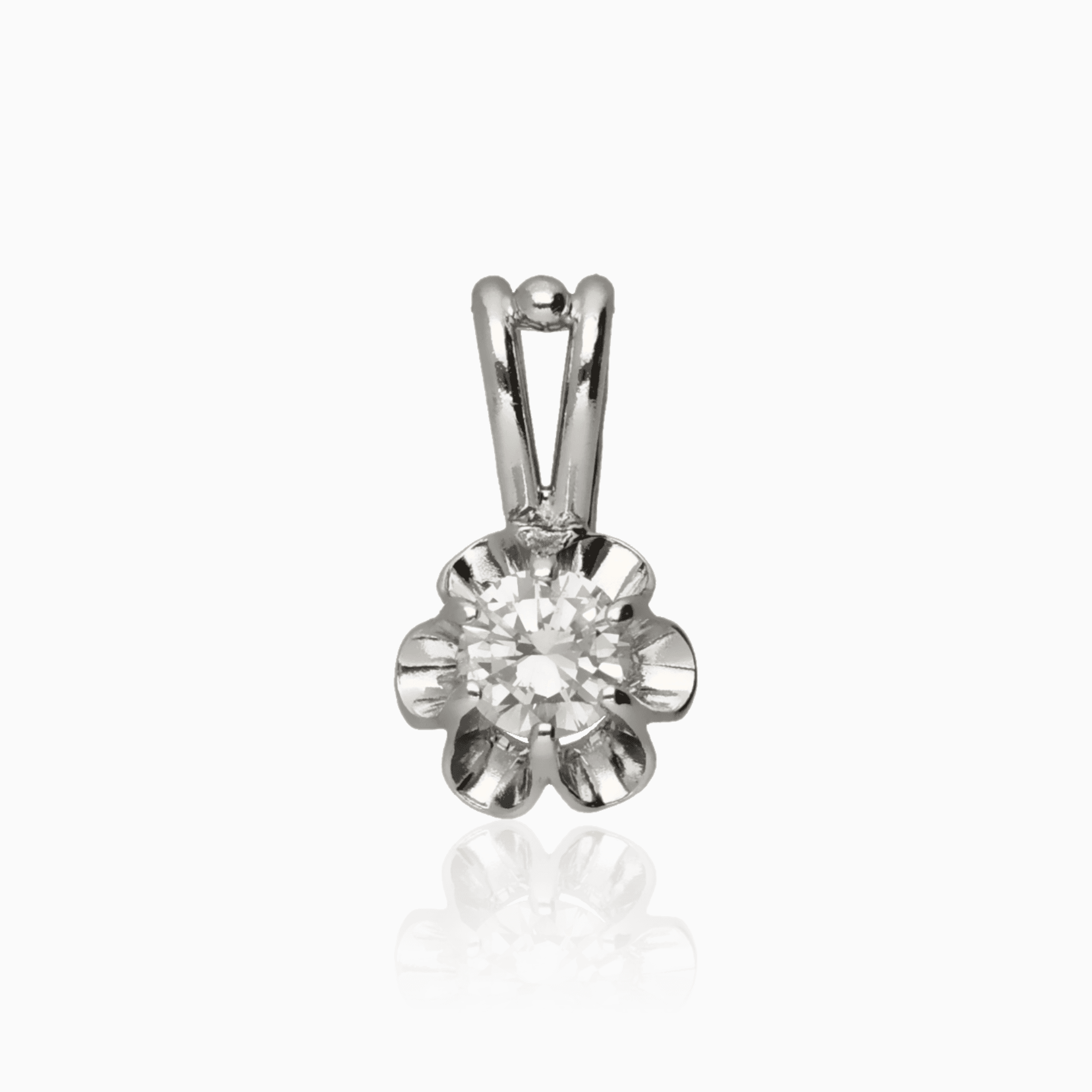 Pendant solitaire 0.25ct 18K white gold