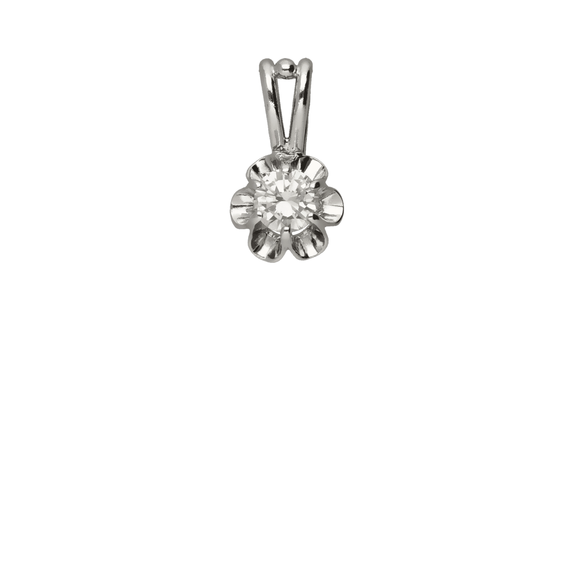 Pendant solitaire 0.25ct 18K white gold