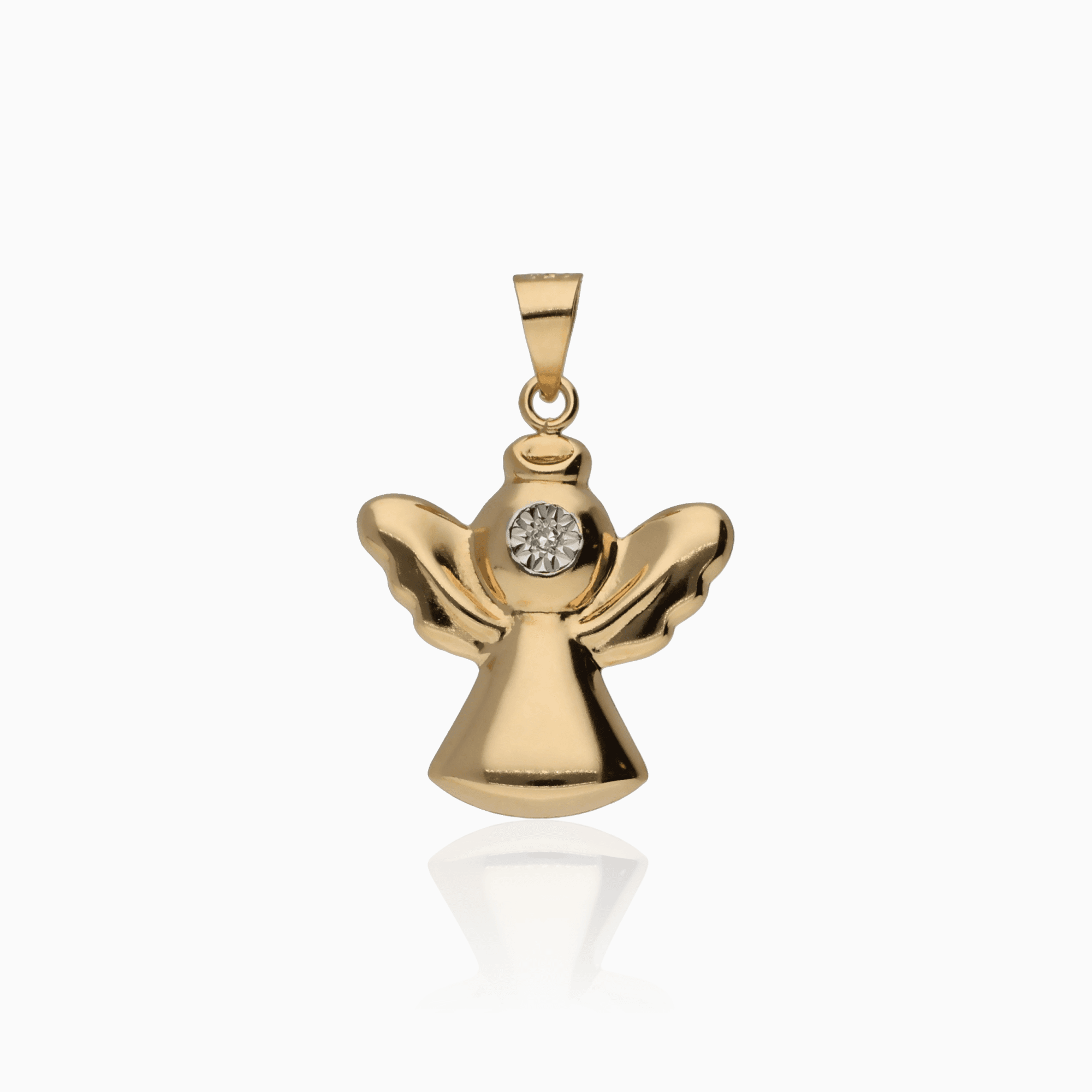 Hängsmycke ängel 0,005ct 18K guld