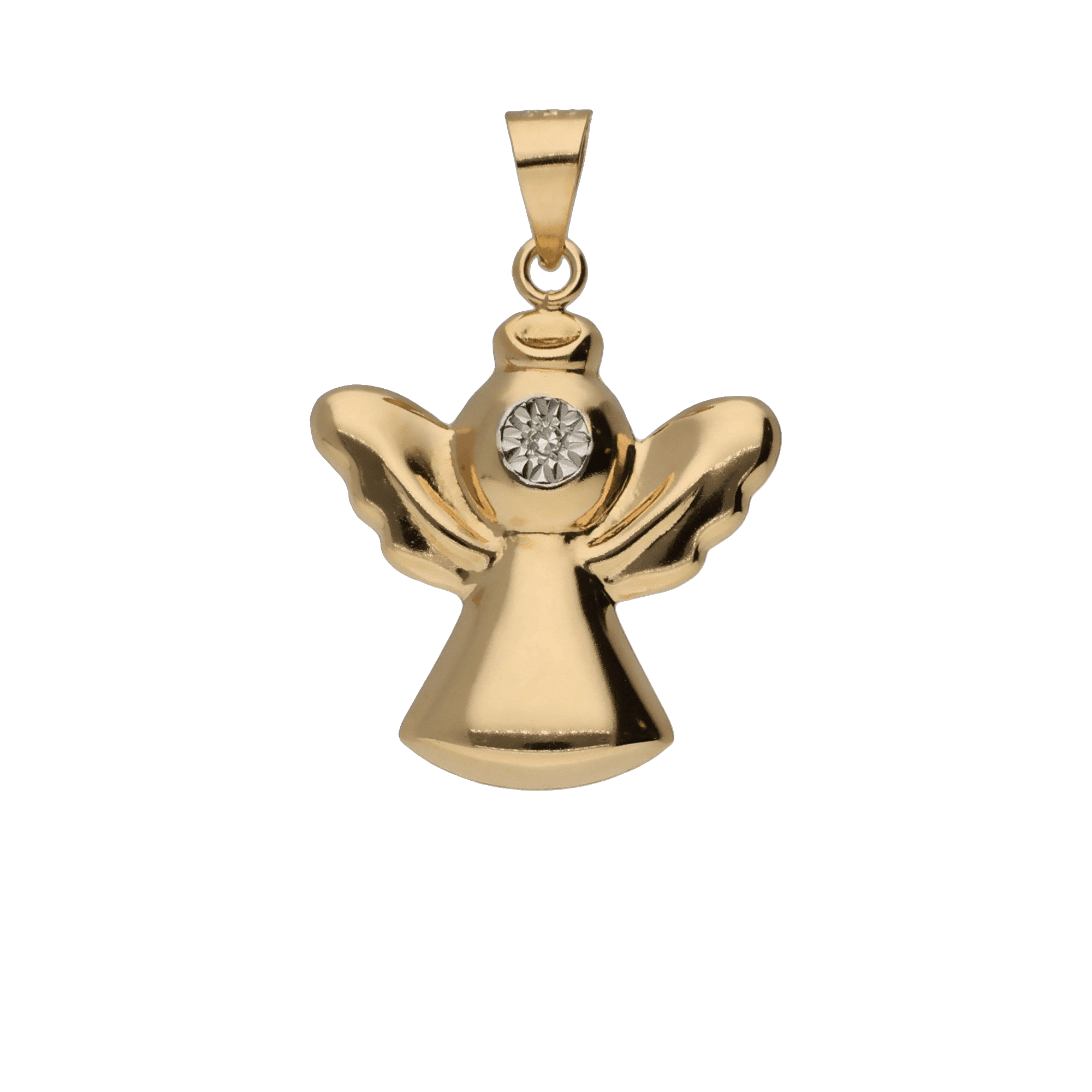 Hängsmycke ängel 0,005ct 18K guld