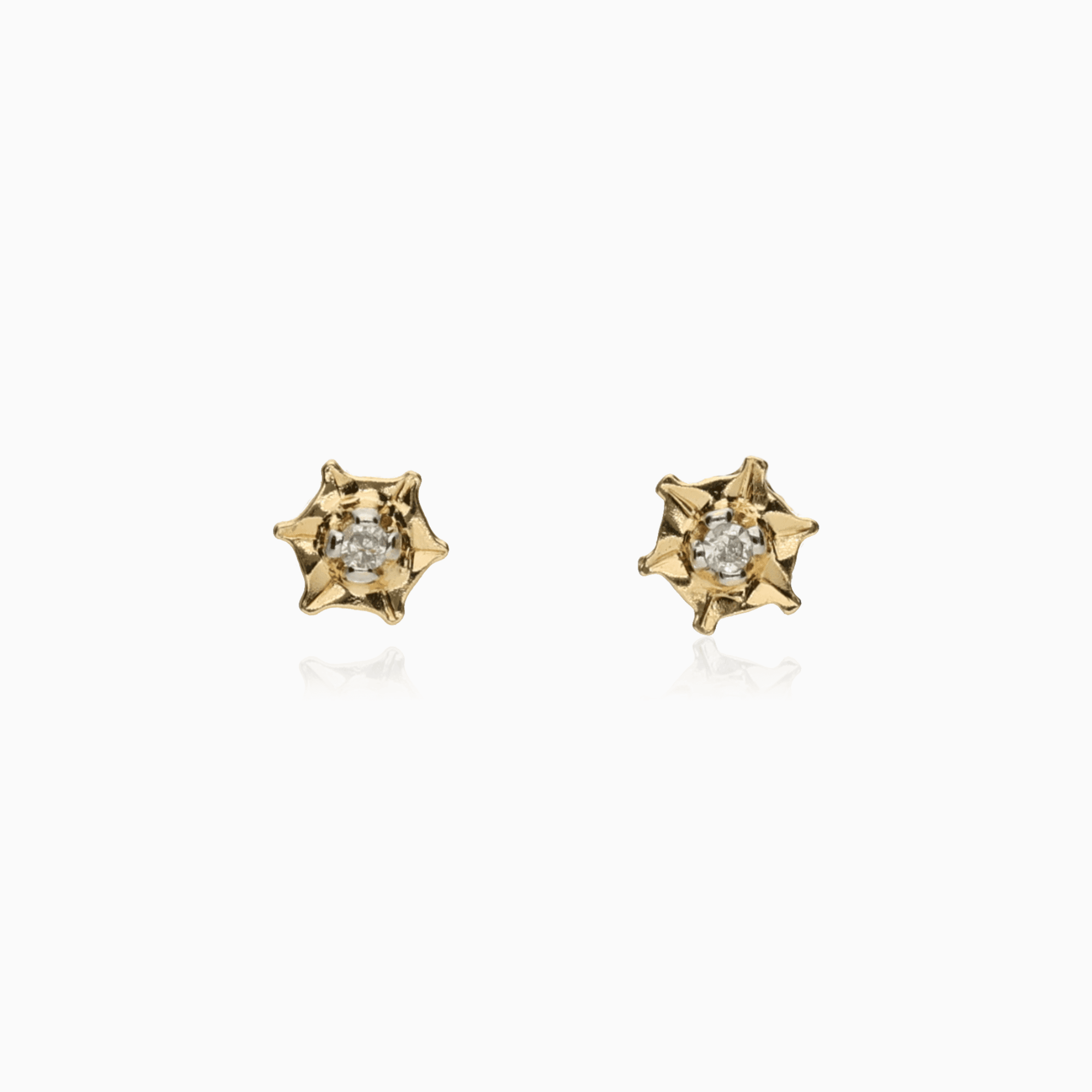 Diamond Solitaire Earrings 0.01ct 18K Gold