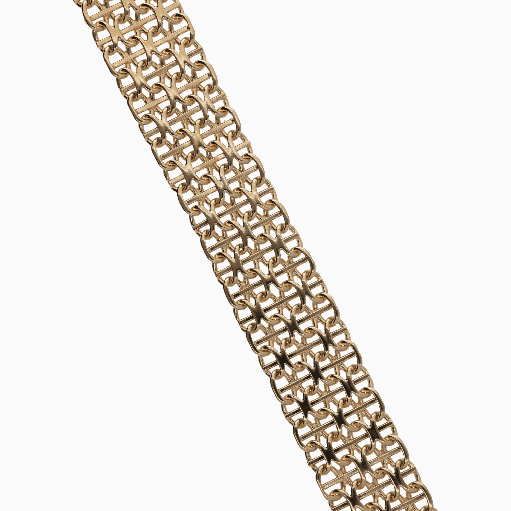 Bracelet x-link with bar 30.40g 18K gold