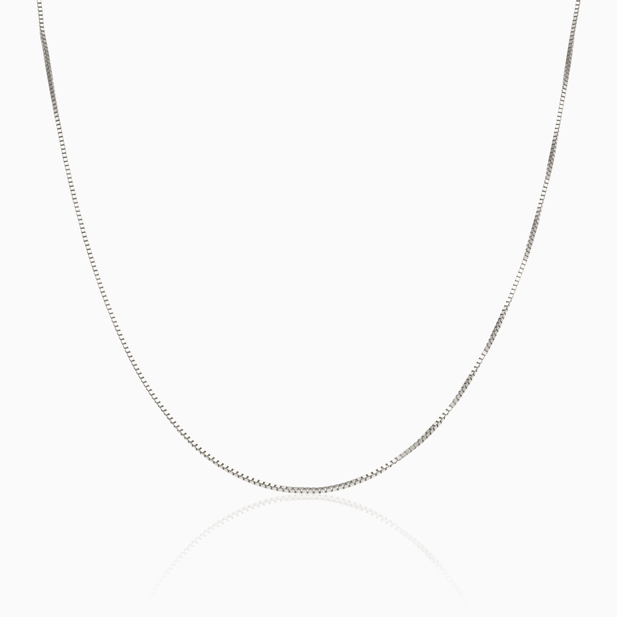 Box Chain 42cm 18K white gold