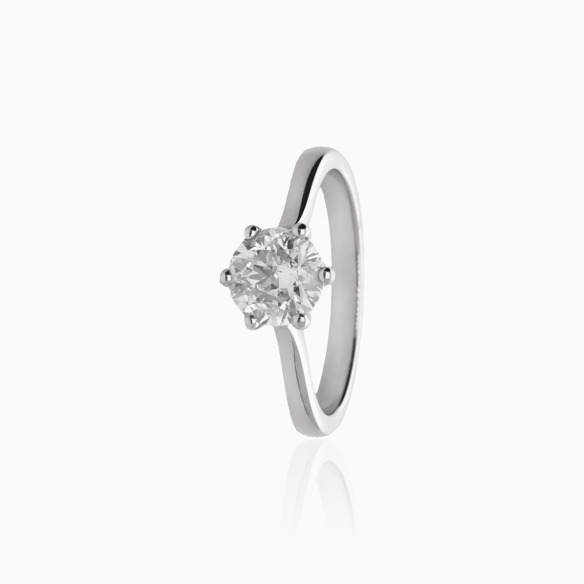 Solitaire ring 1.00ct 18K white gold