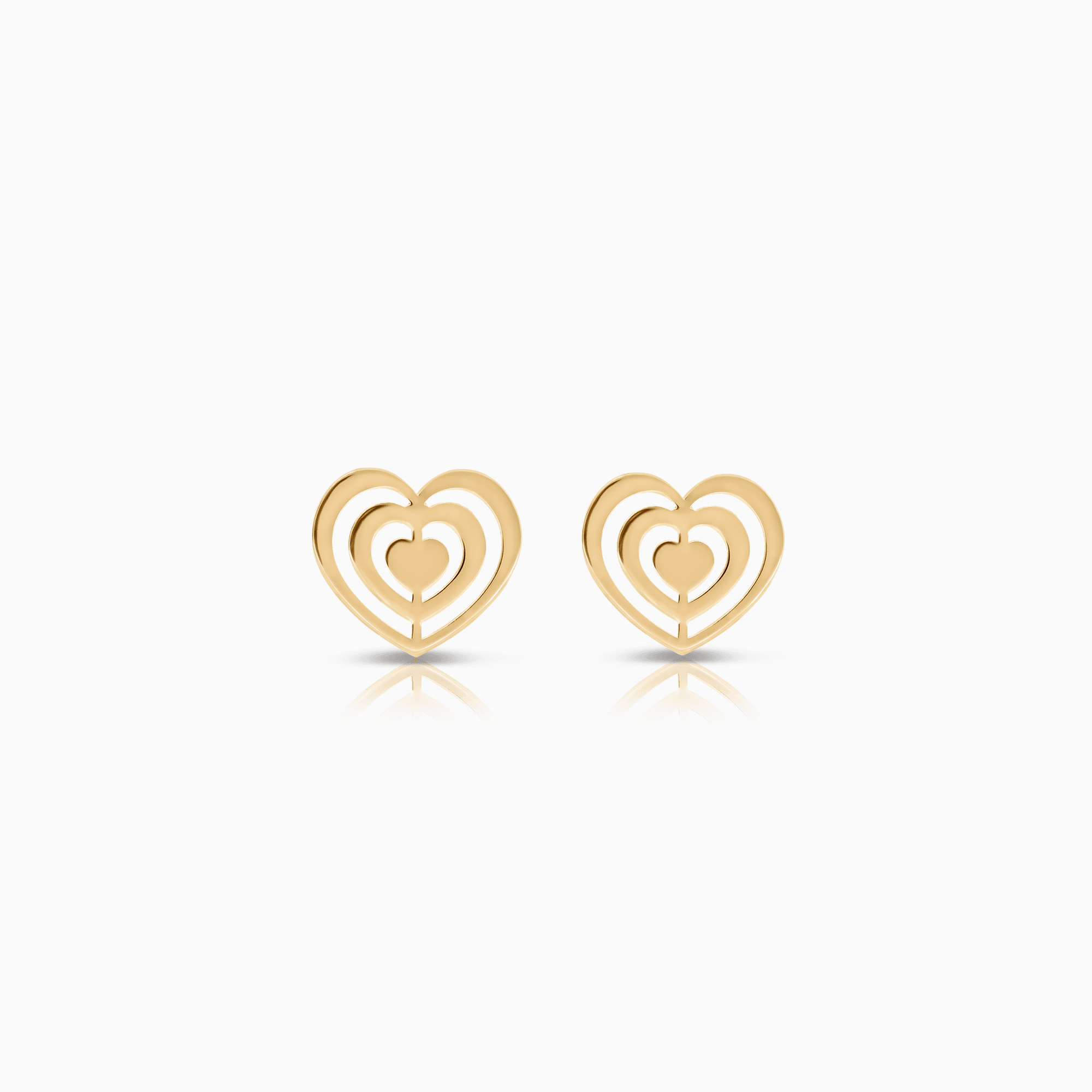 Gold earrings hearts 1.05g 18K gold