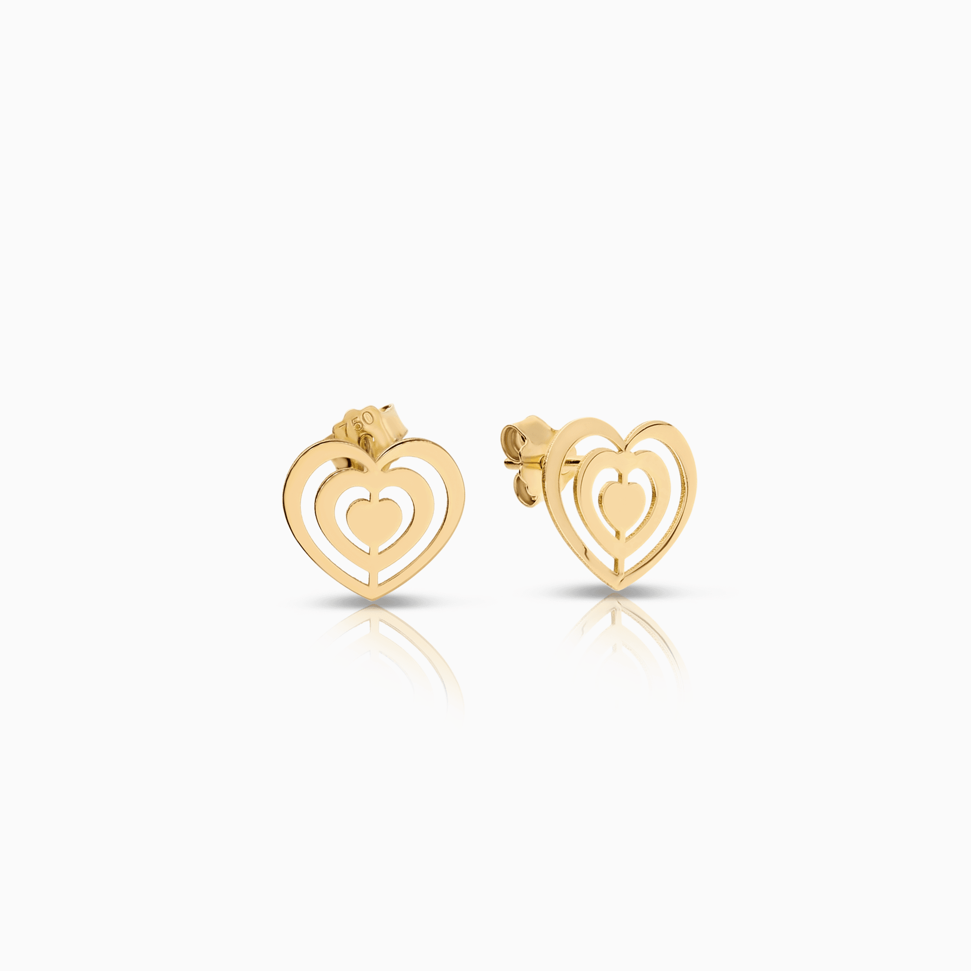 Gold earrings hearts 1.05g 18K gold