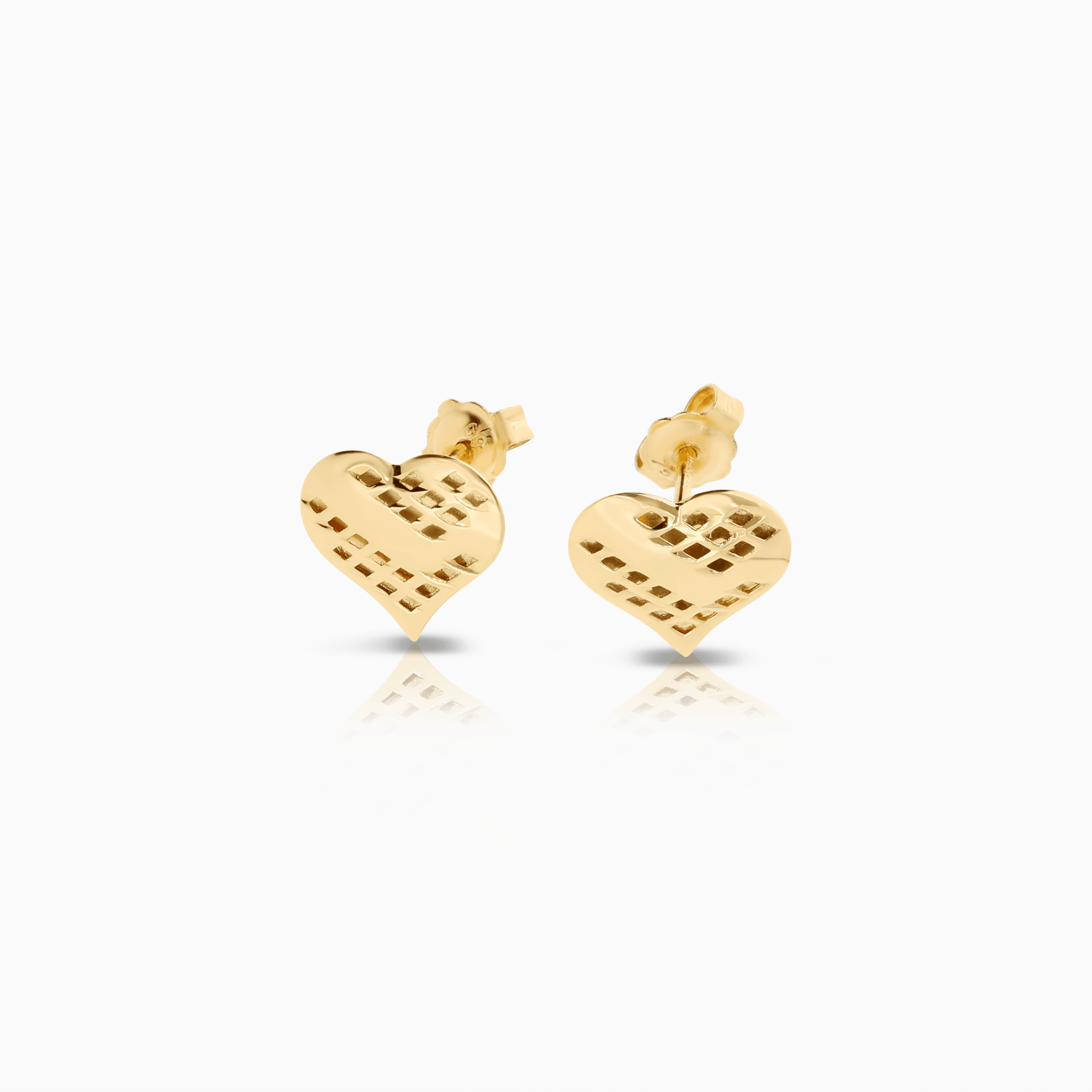 Gold earrings hearts 1.26g 18K gold