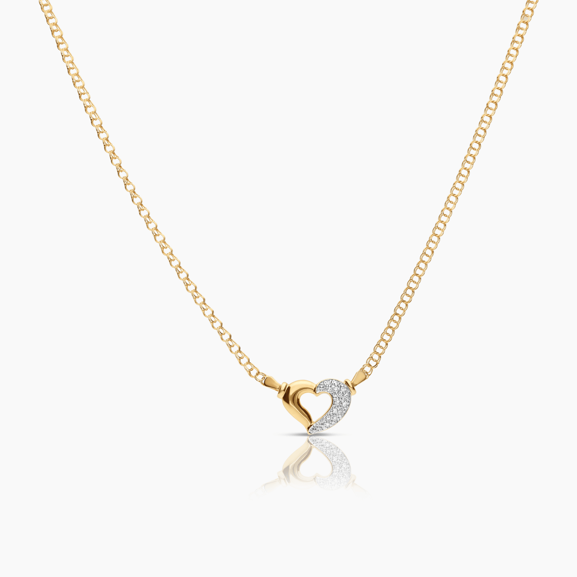 Bismarcklänk med hjärthänge 0,08ct 18K guld