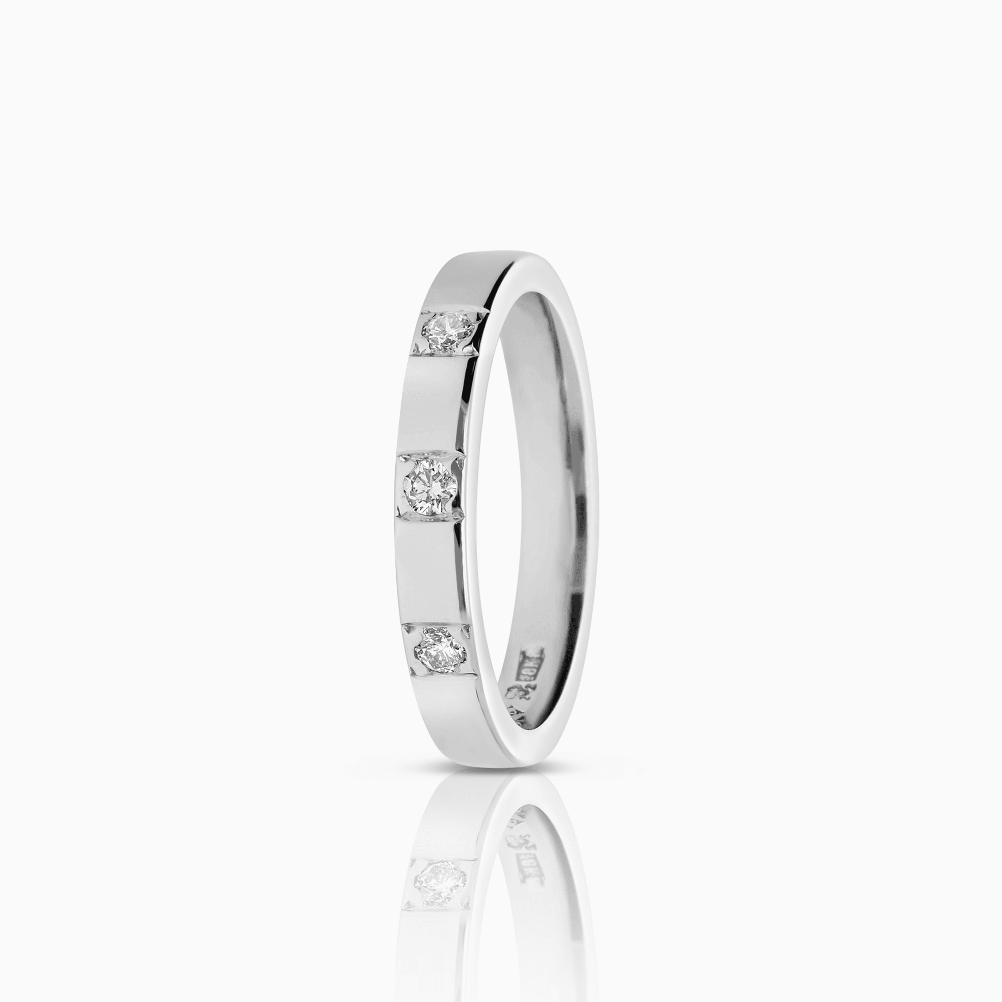 Alliansring 0,09ct 18K vitguld