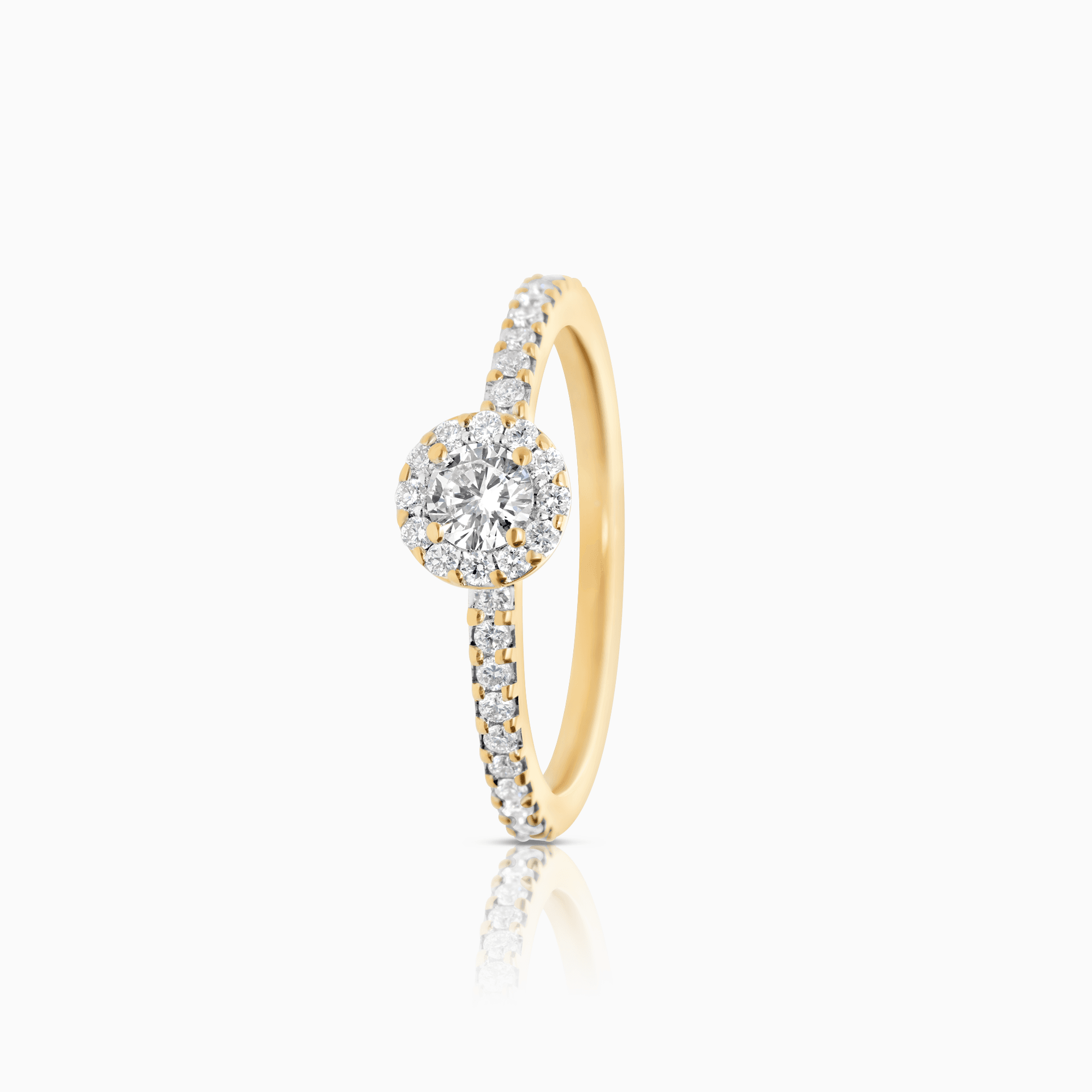 Haloring 0,43ct 18K