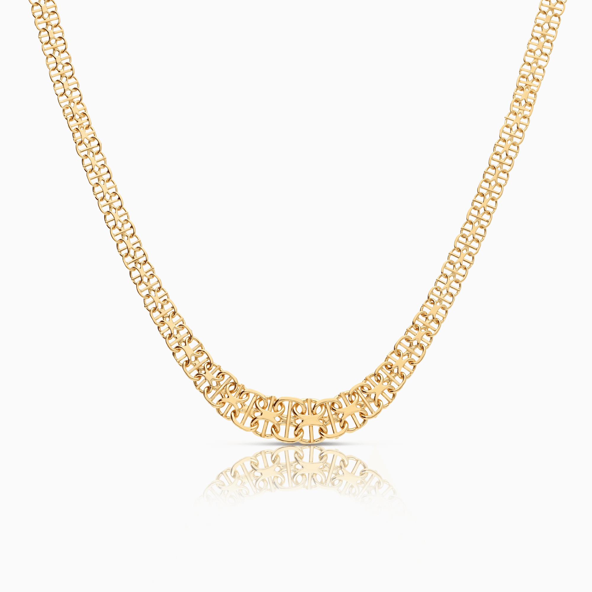 X-link necklace with bar 17.44g 18K gold