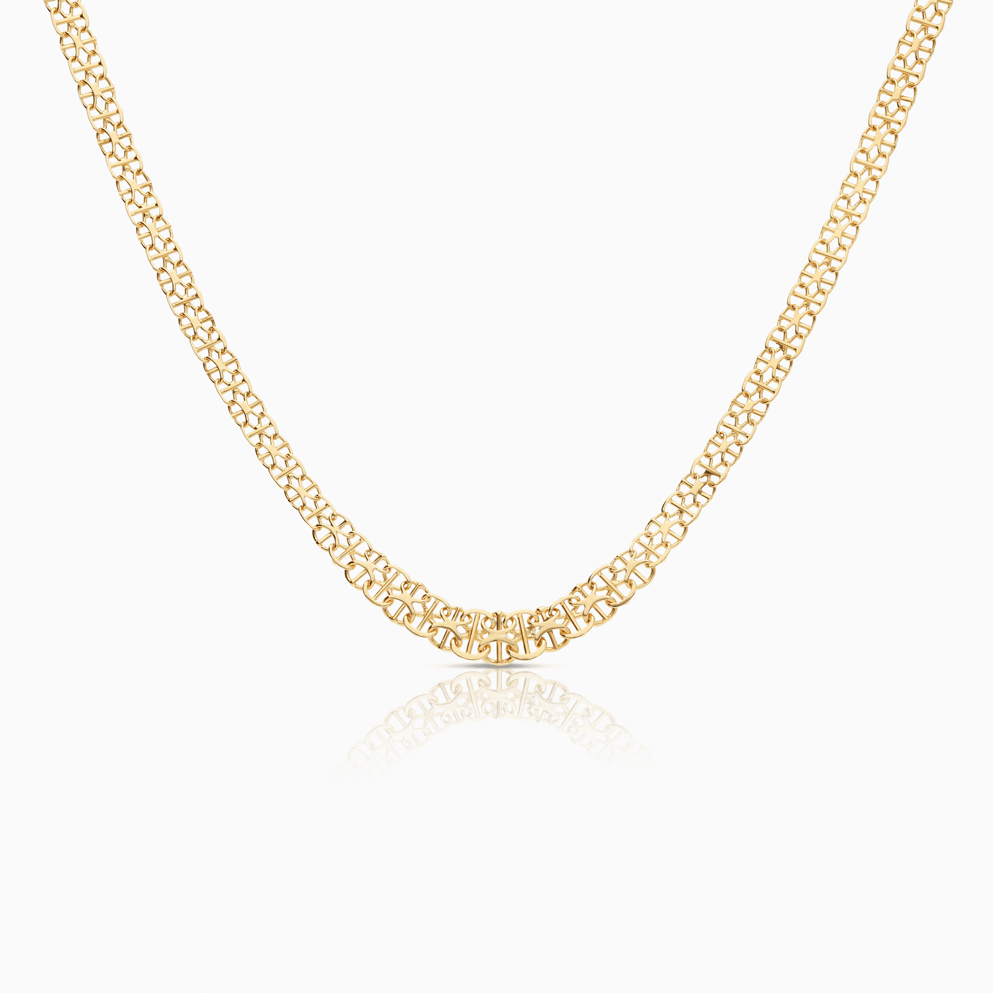 X-link necklace with bar 10.55g 18K gold