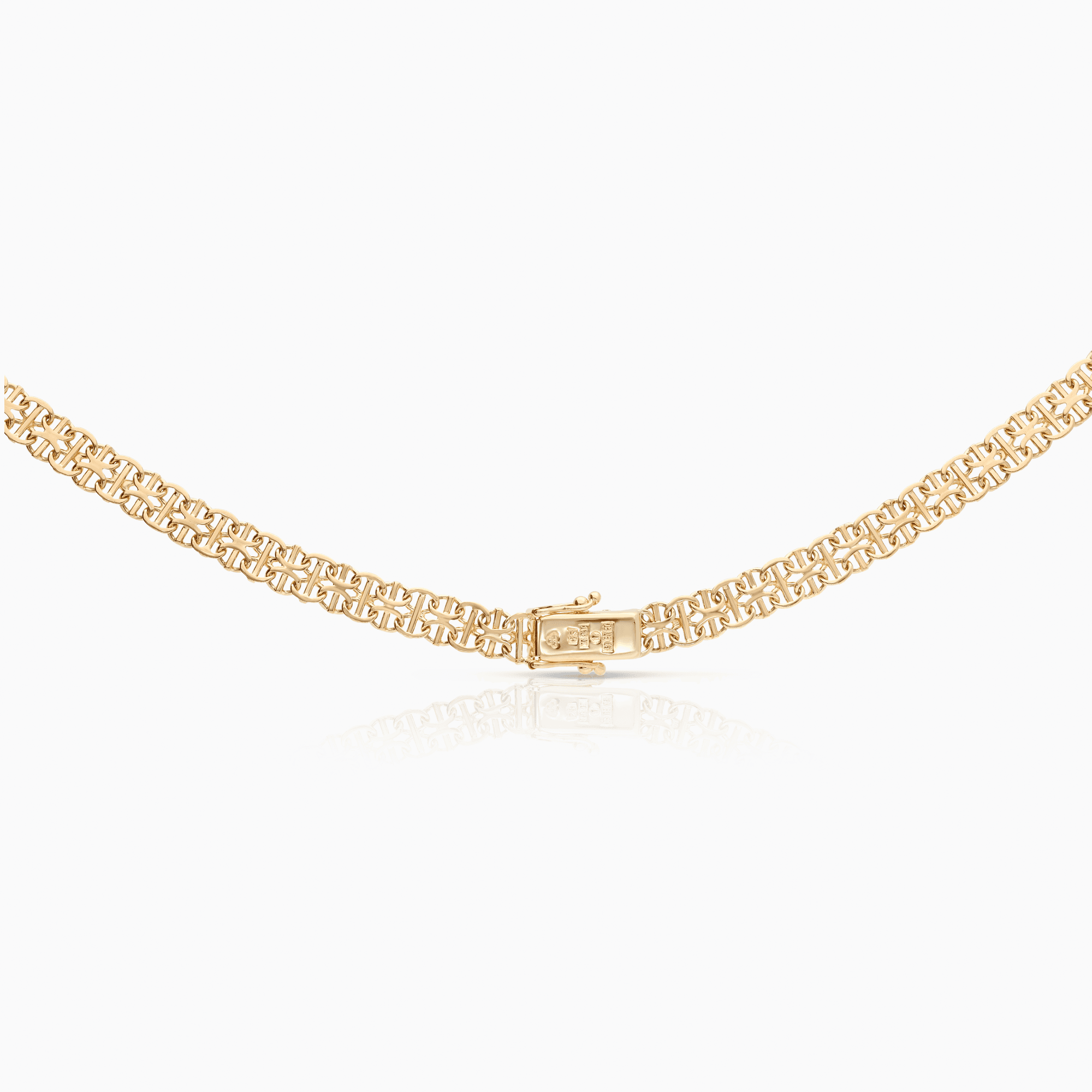X-link necklace with bar 15.70g 18K gold