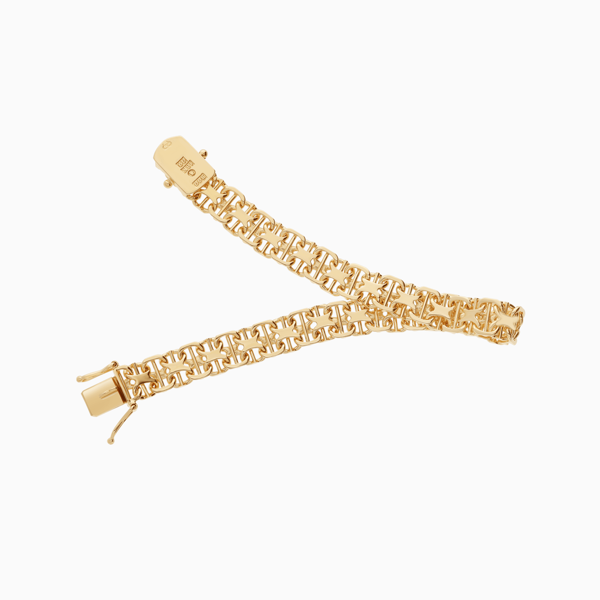 X-link bracelet with bar 16.89g 18K gold