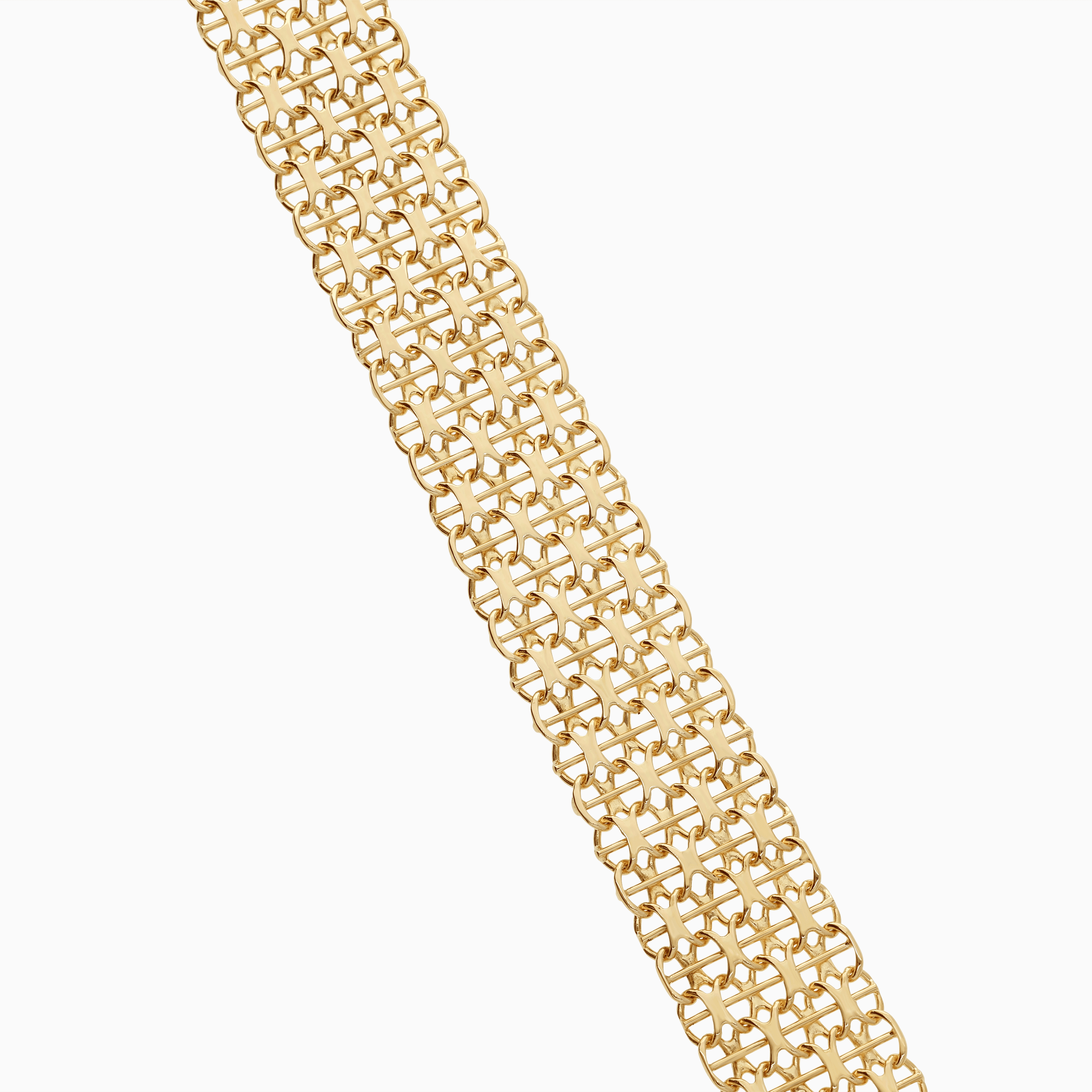 Bracelet x-link with bar 24.56g 18K gold