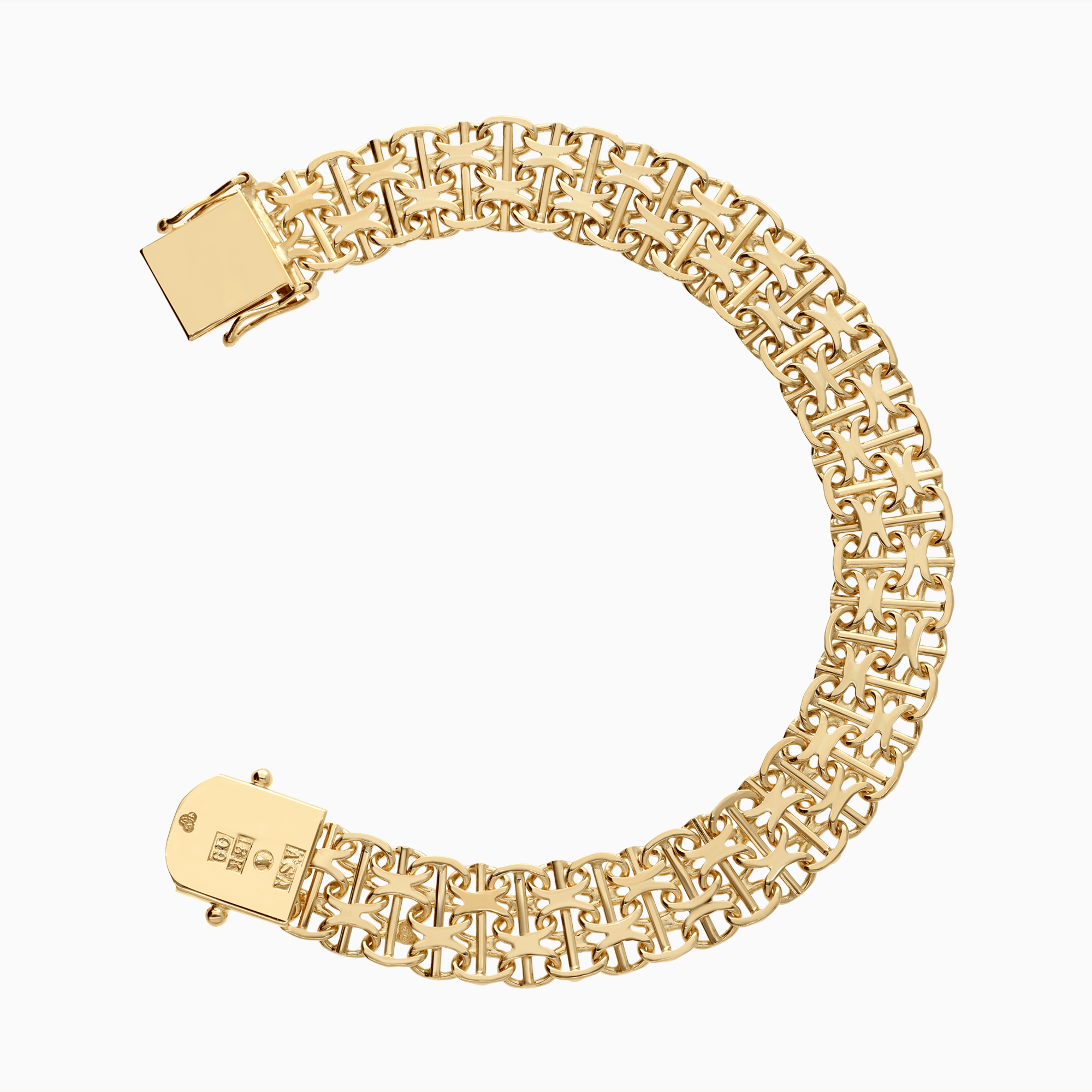 Armband x-länk med stav 21,46g 18K guld