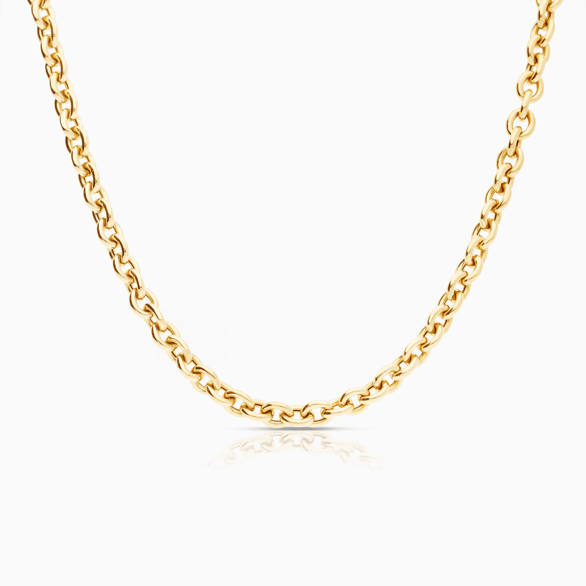 Cable chain with rubies 23.65g 18K gold