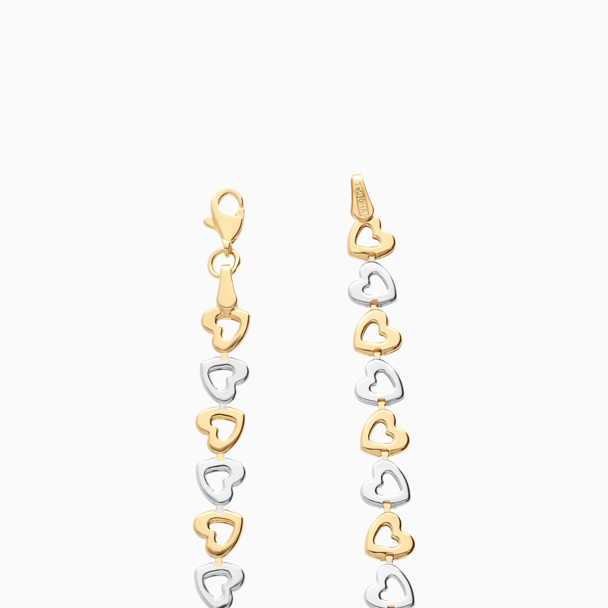 Fantasy chain hearts 5.35g 18K white/yellow gold