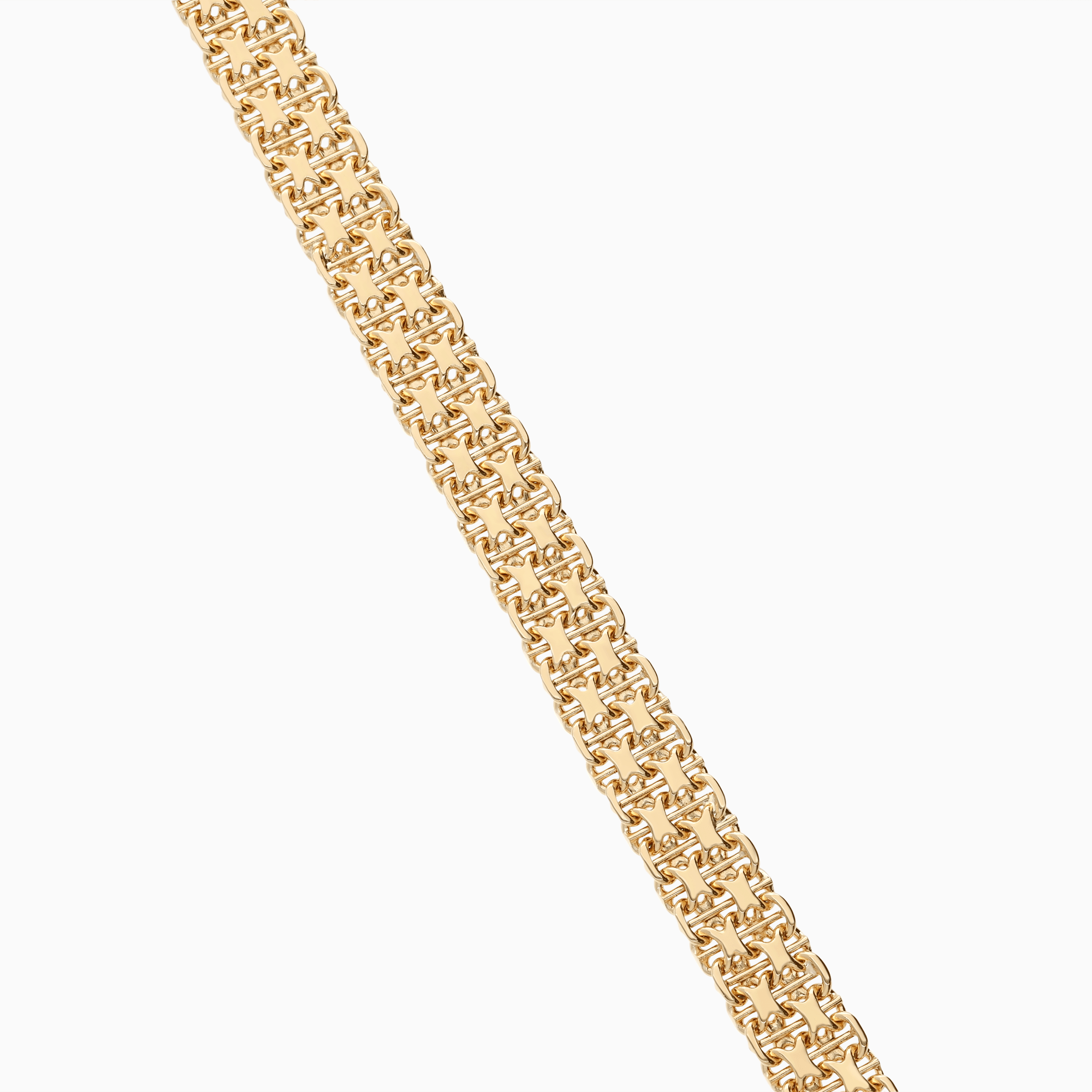X-link bracelet with bar 19.22g 18K gold