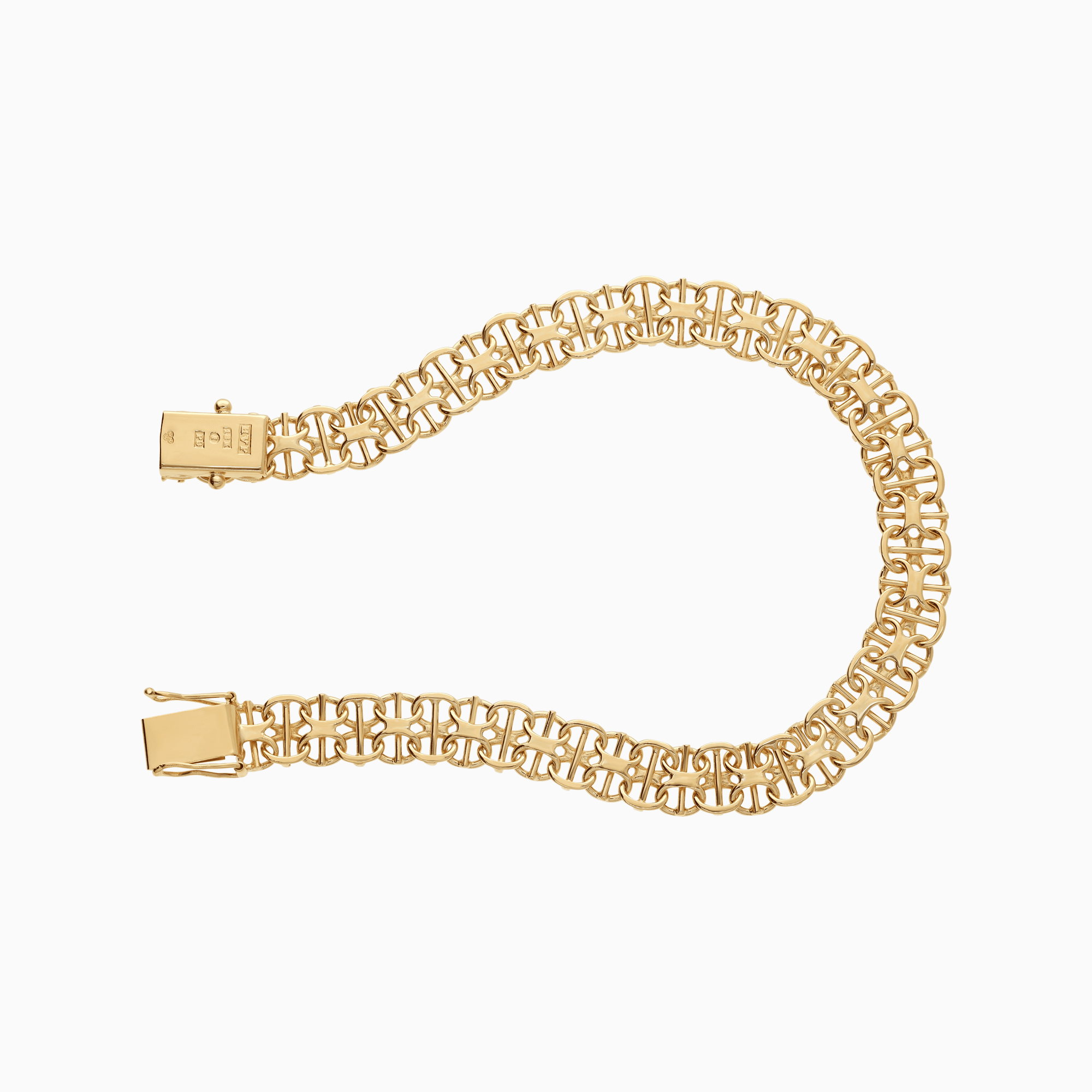 X-link bracelet with bar 15.36g 18K gold