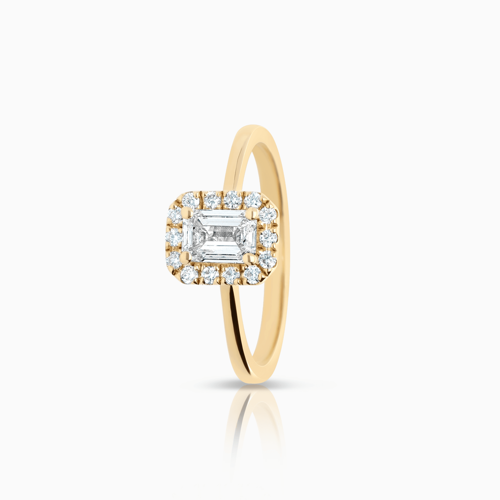 Haloring 0,64ct labbodlade diamanter 18K guld