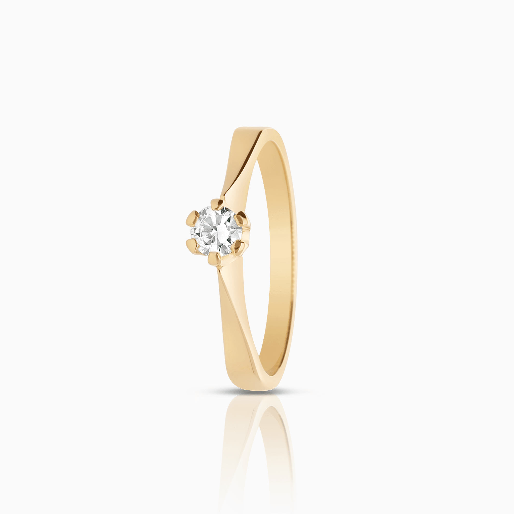 Solitärring 0,18ct 18K guld