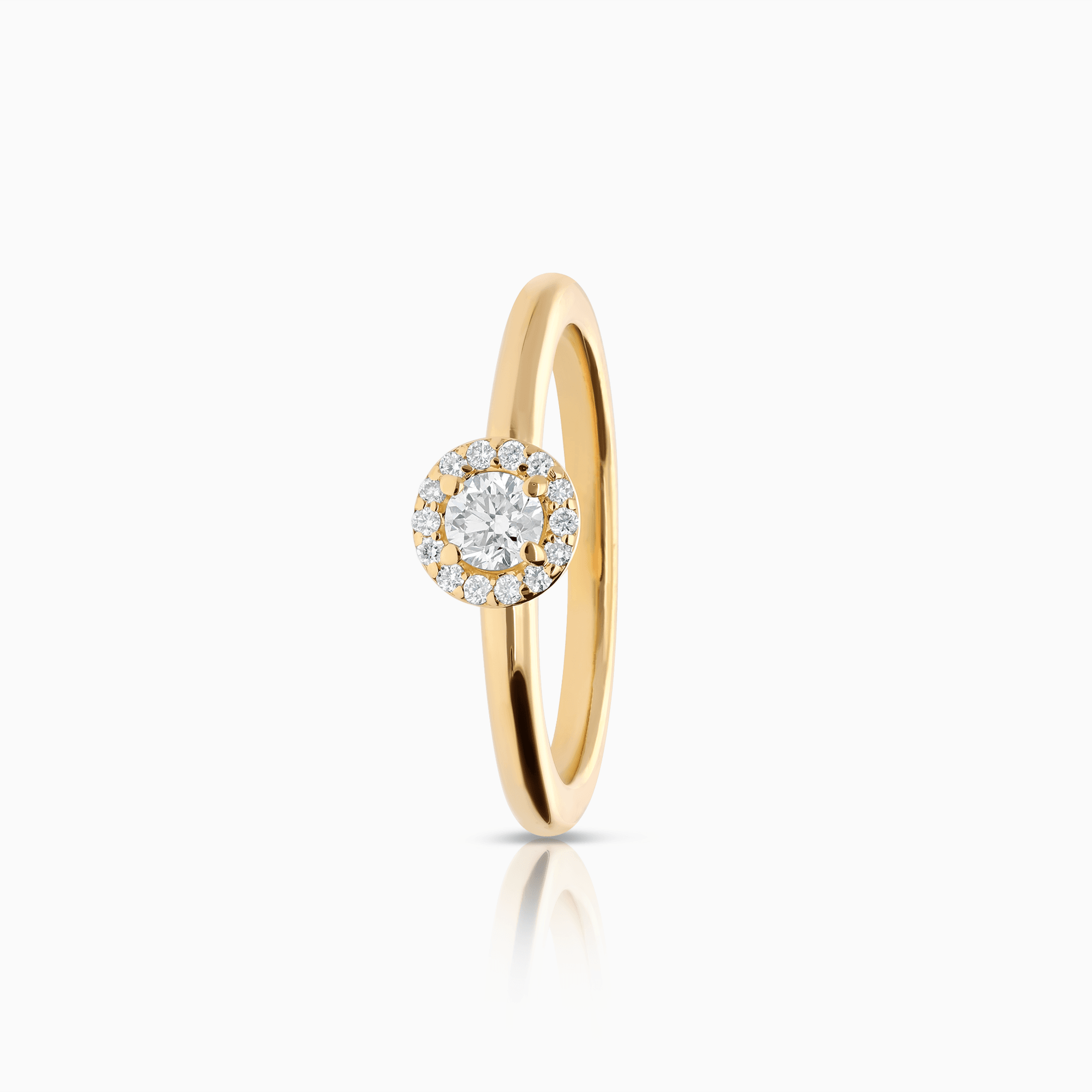 Halo ring 0.24ct 18K gold