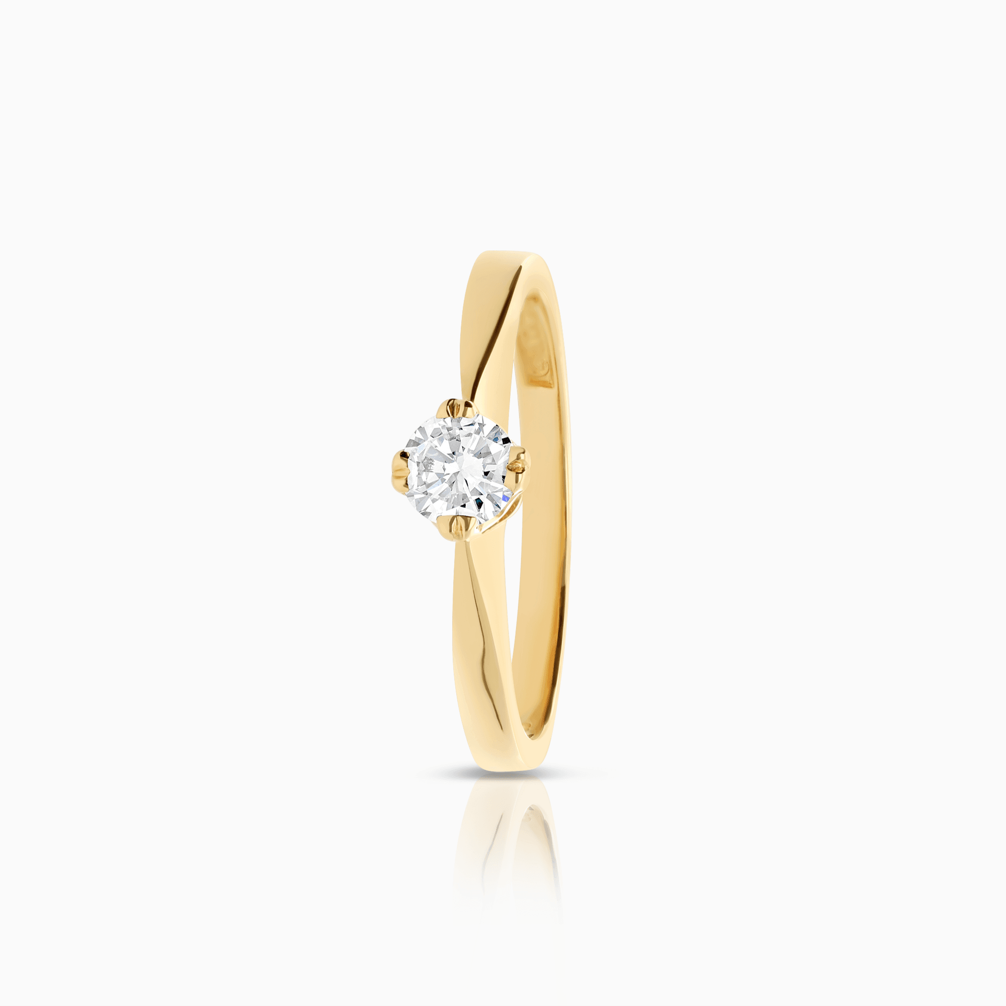 Diamond ring solitaire 0.27ct 18K