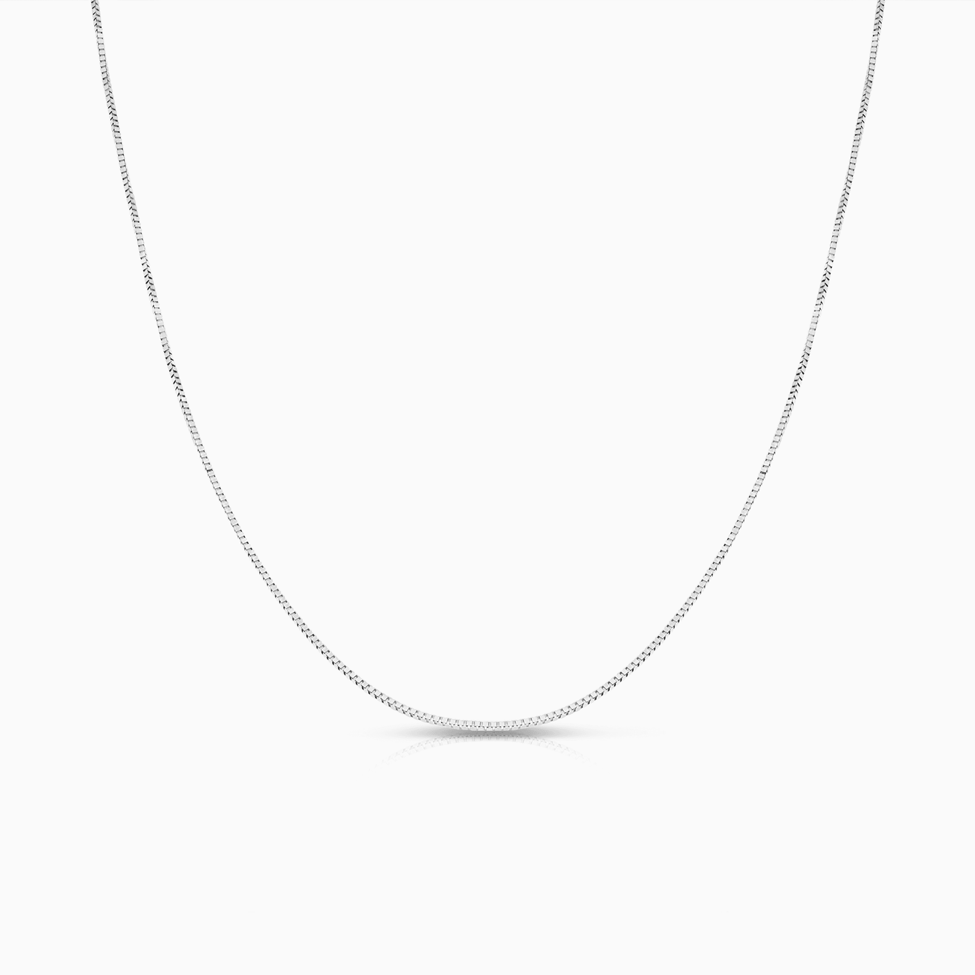 Box chain 50cm 18K white gold