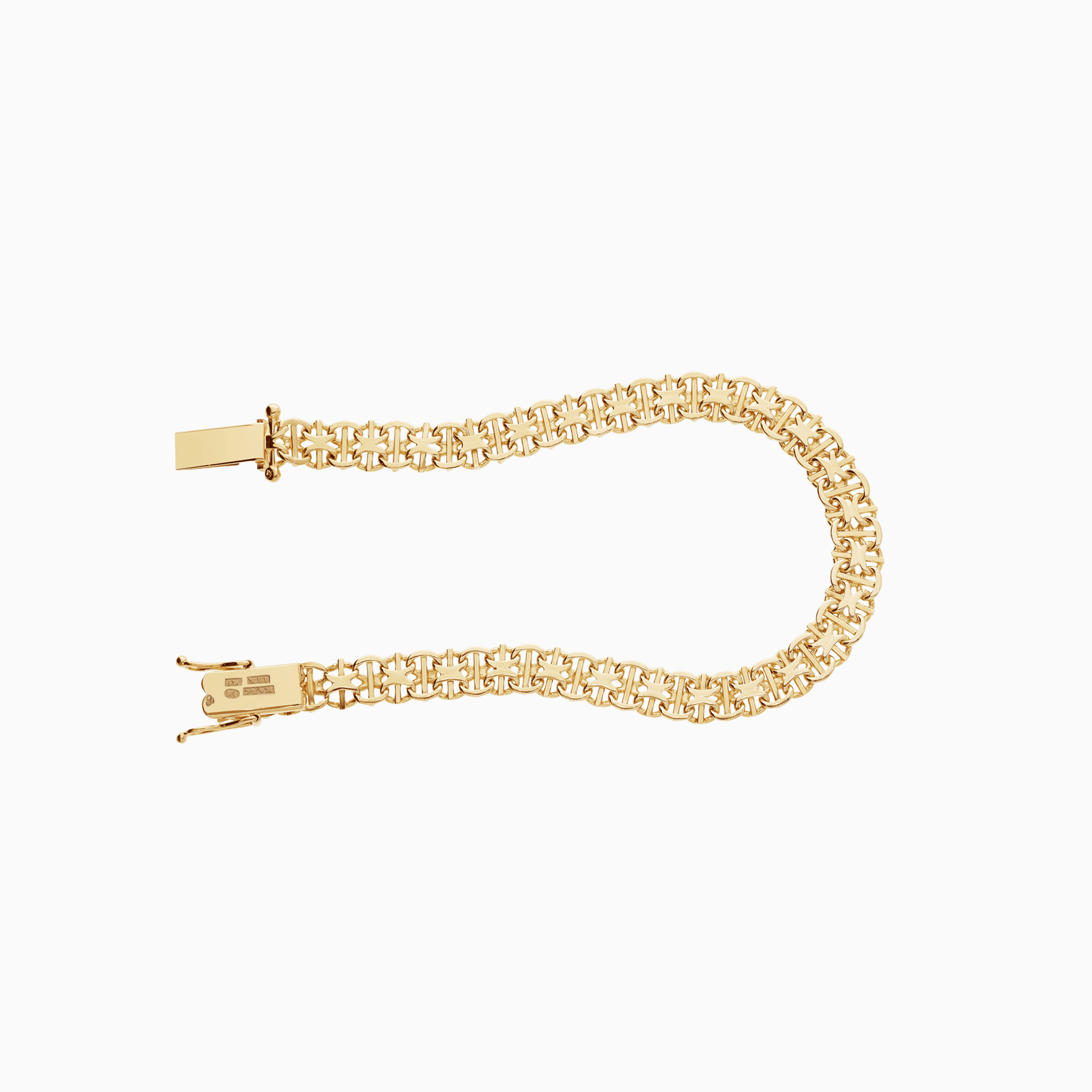 X-link bracelet with bar 13.18g 18K gold