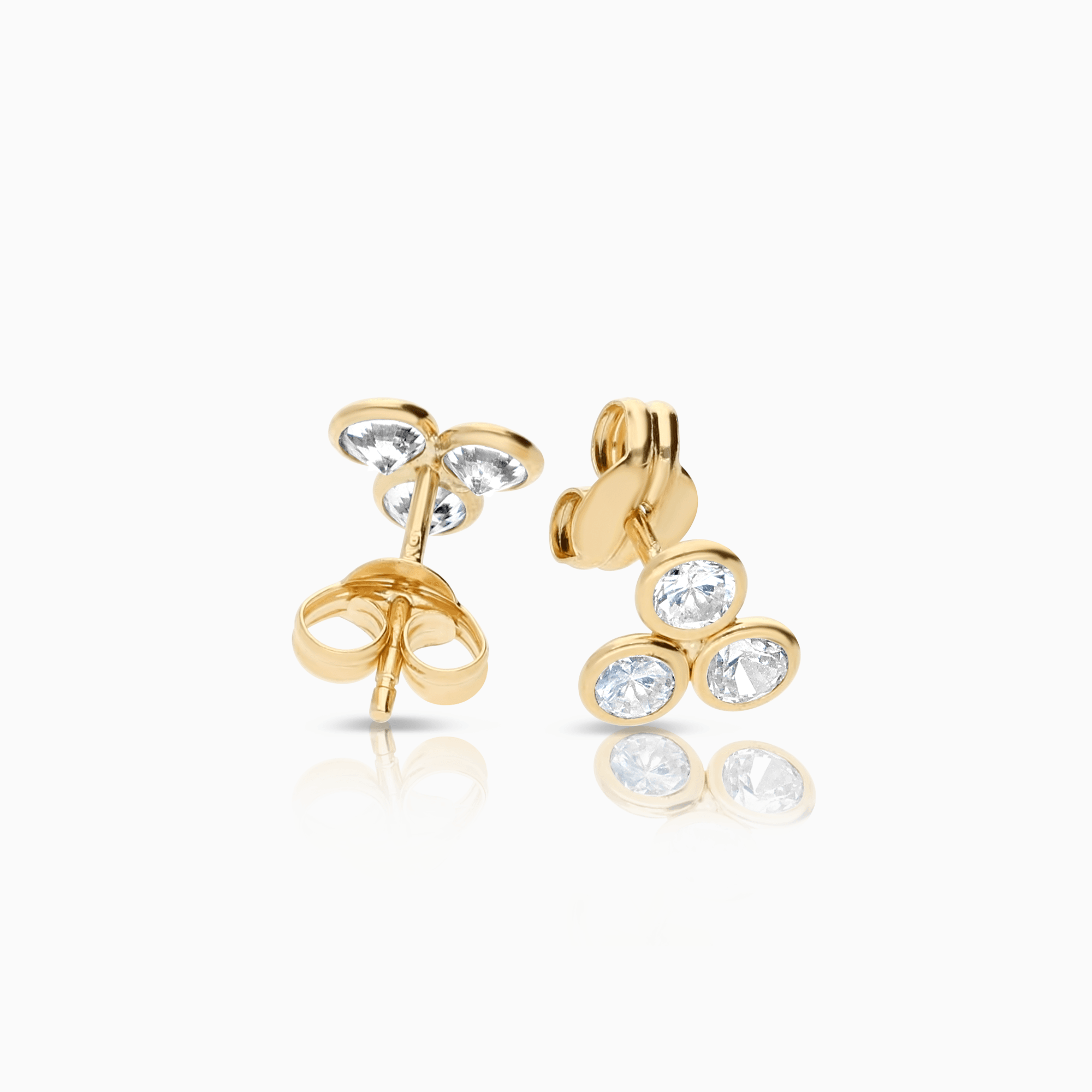 Gold earrings with white stones 0.60g 18K