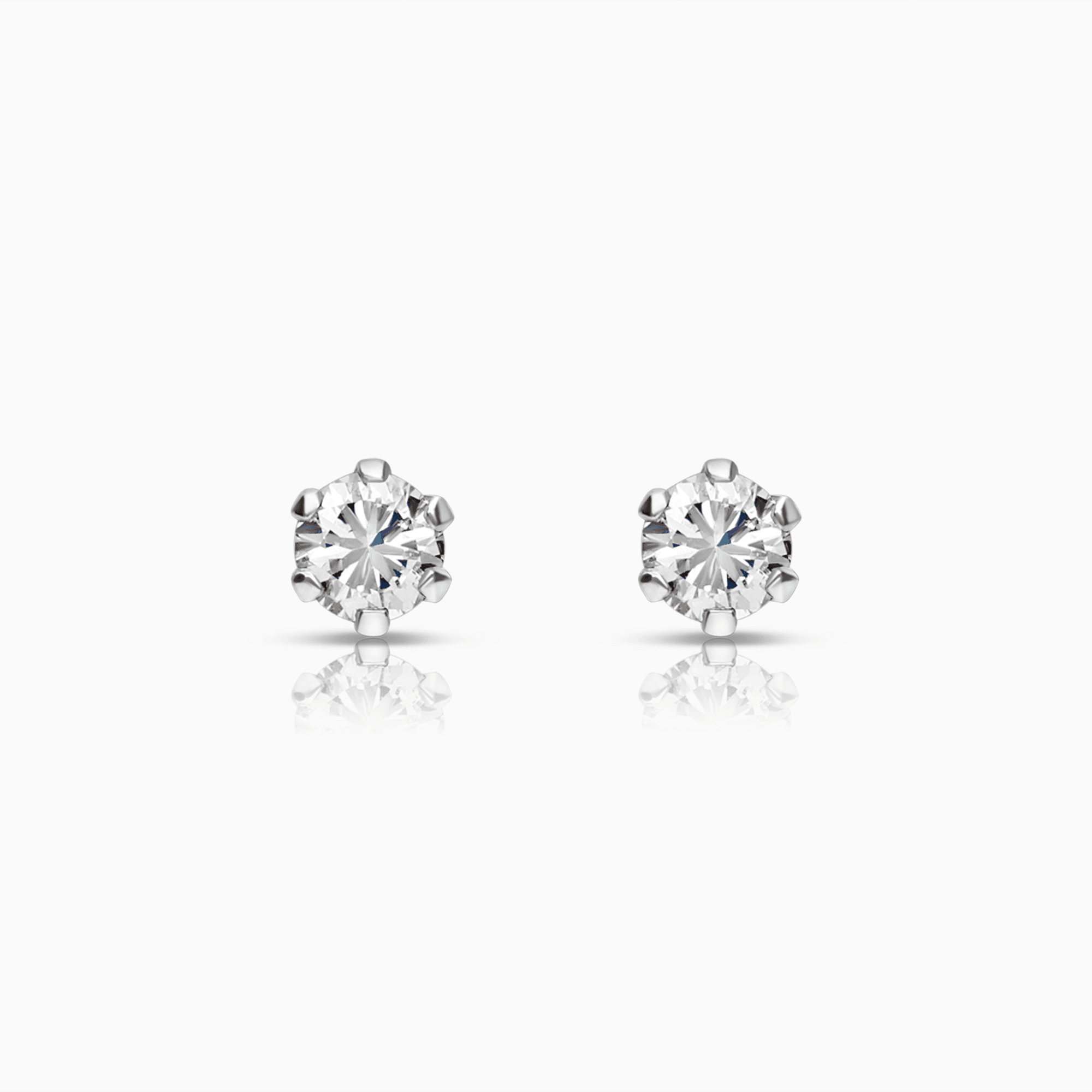 Diamond solitaire earrings 0.30ct 18K white gold