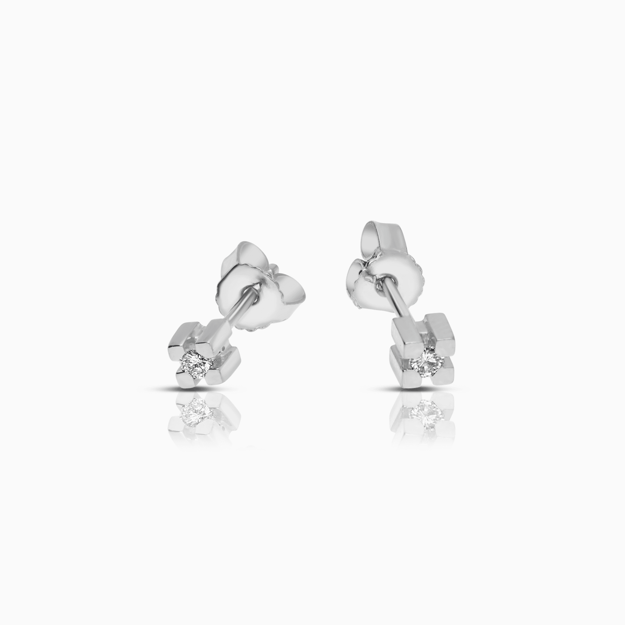 Diamantörhängen solitär 0,14ct 18K vitguld