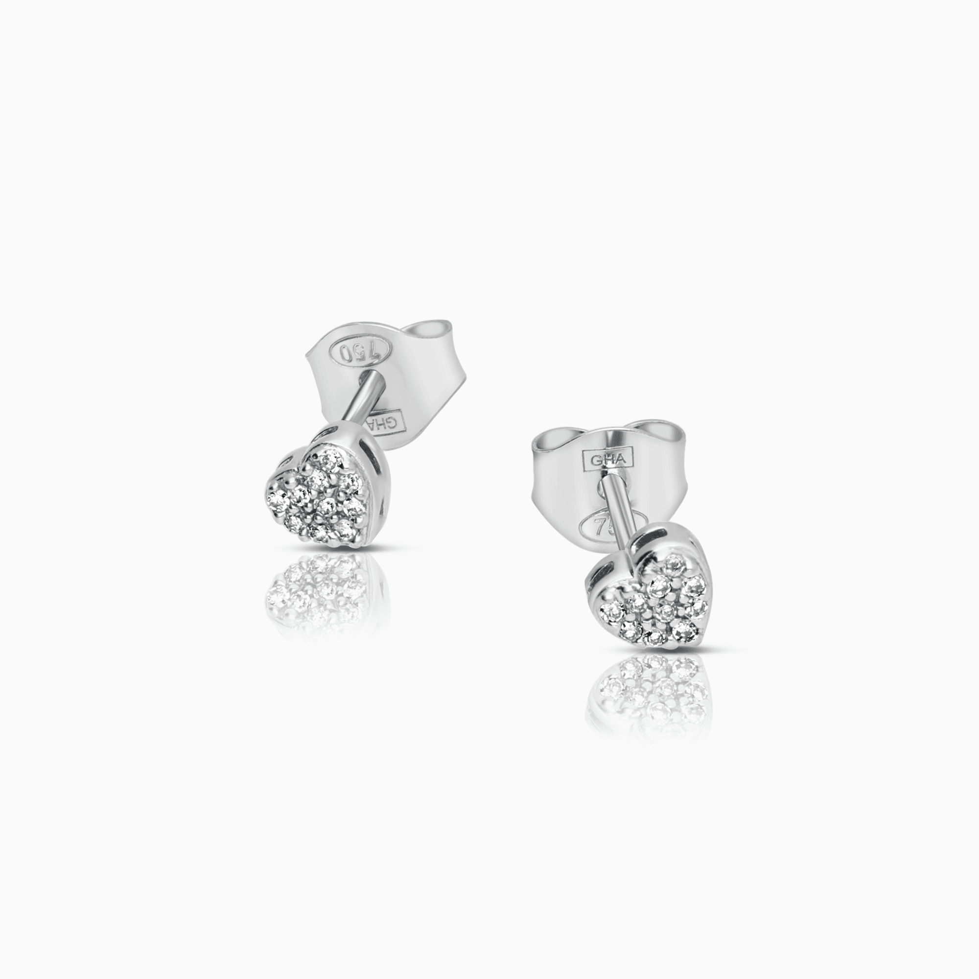 Diamond earrings 0.10ct 18K white gold